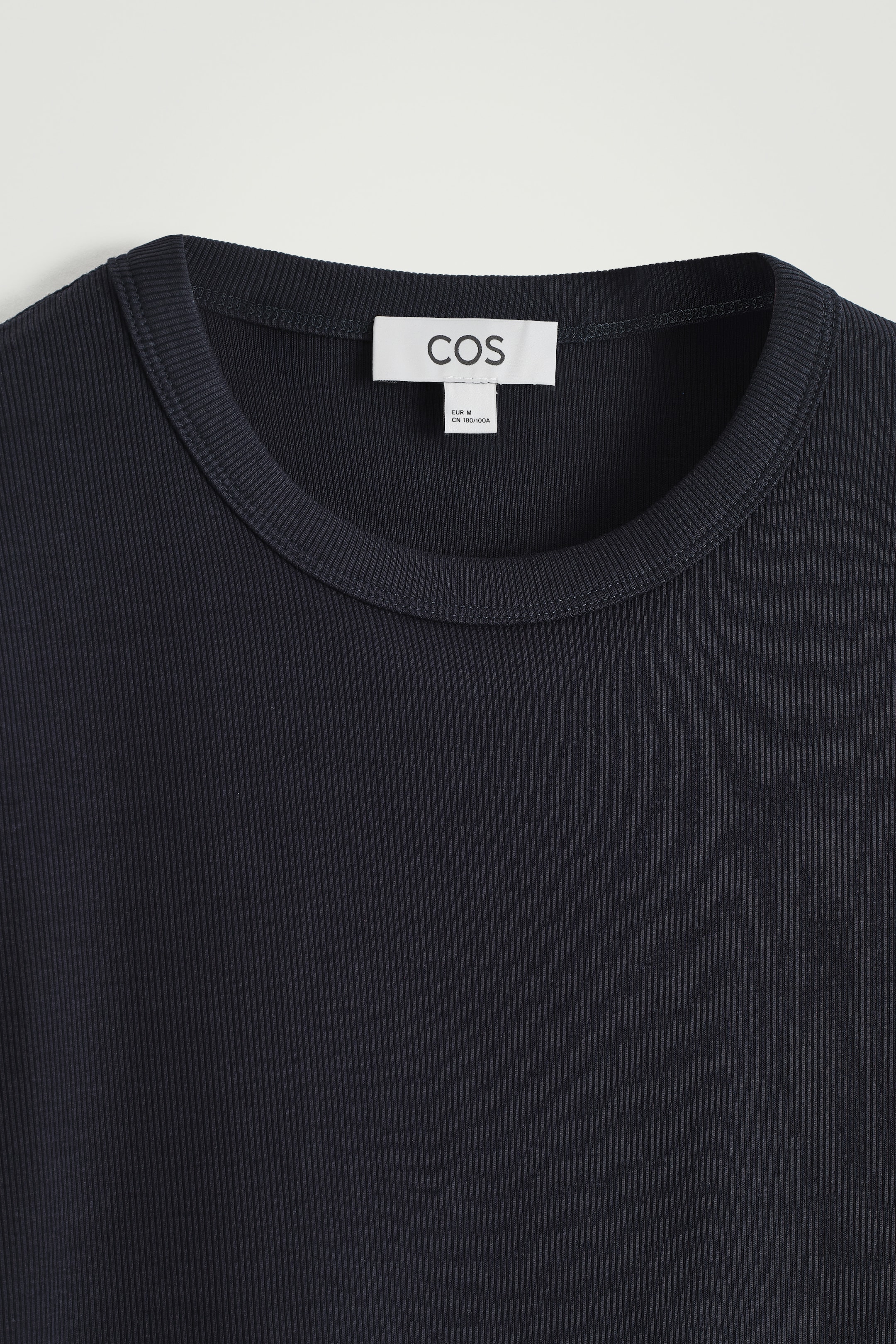 View larger image: SLIM RIBBED COTTON T-SHIRT - NAVY - Men | H&M GB 7