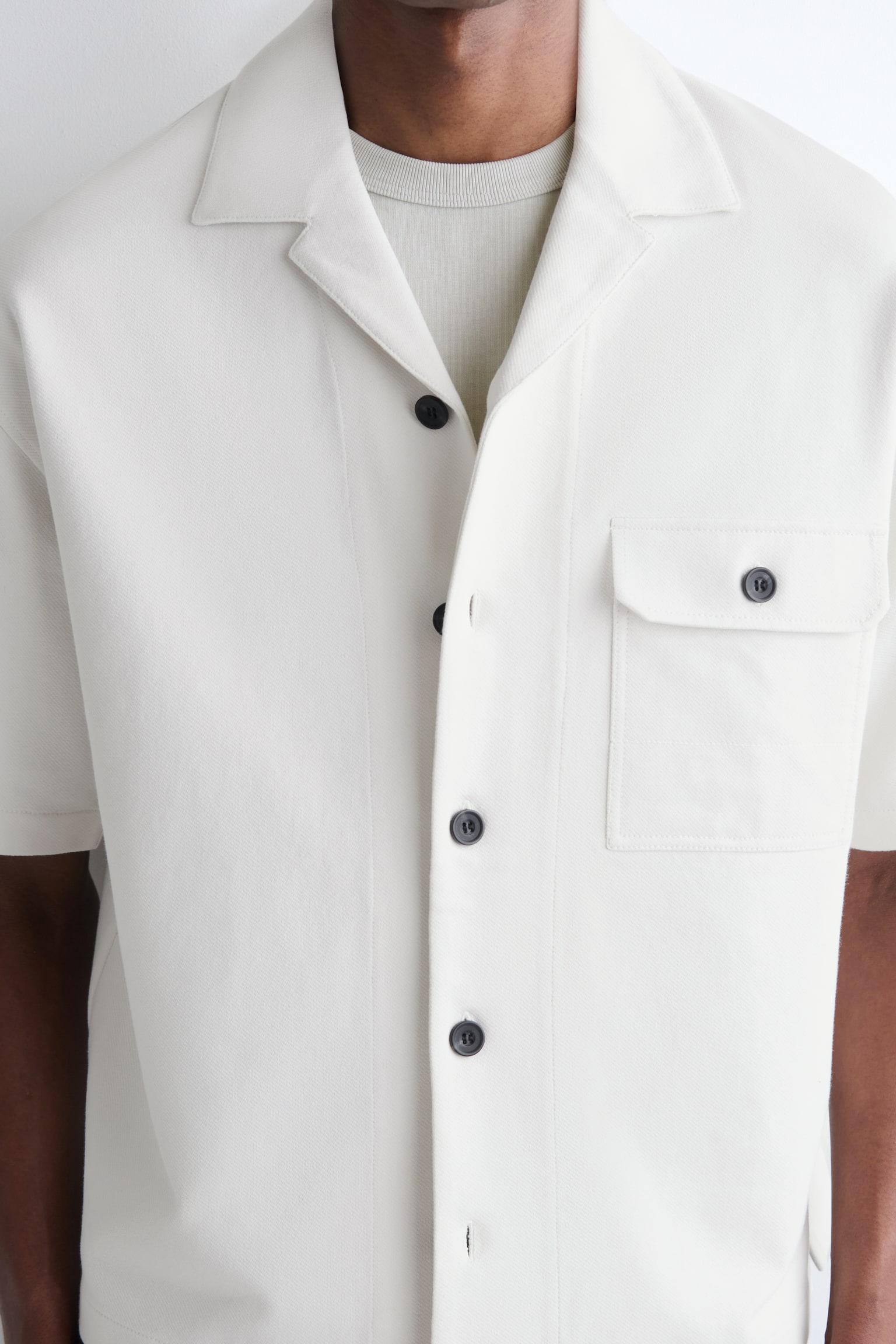 CHEMISE STYLE UTILITAIRE EN COTON - BLANC/BRUN - 7