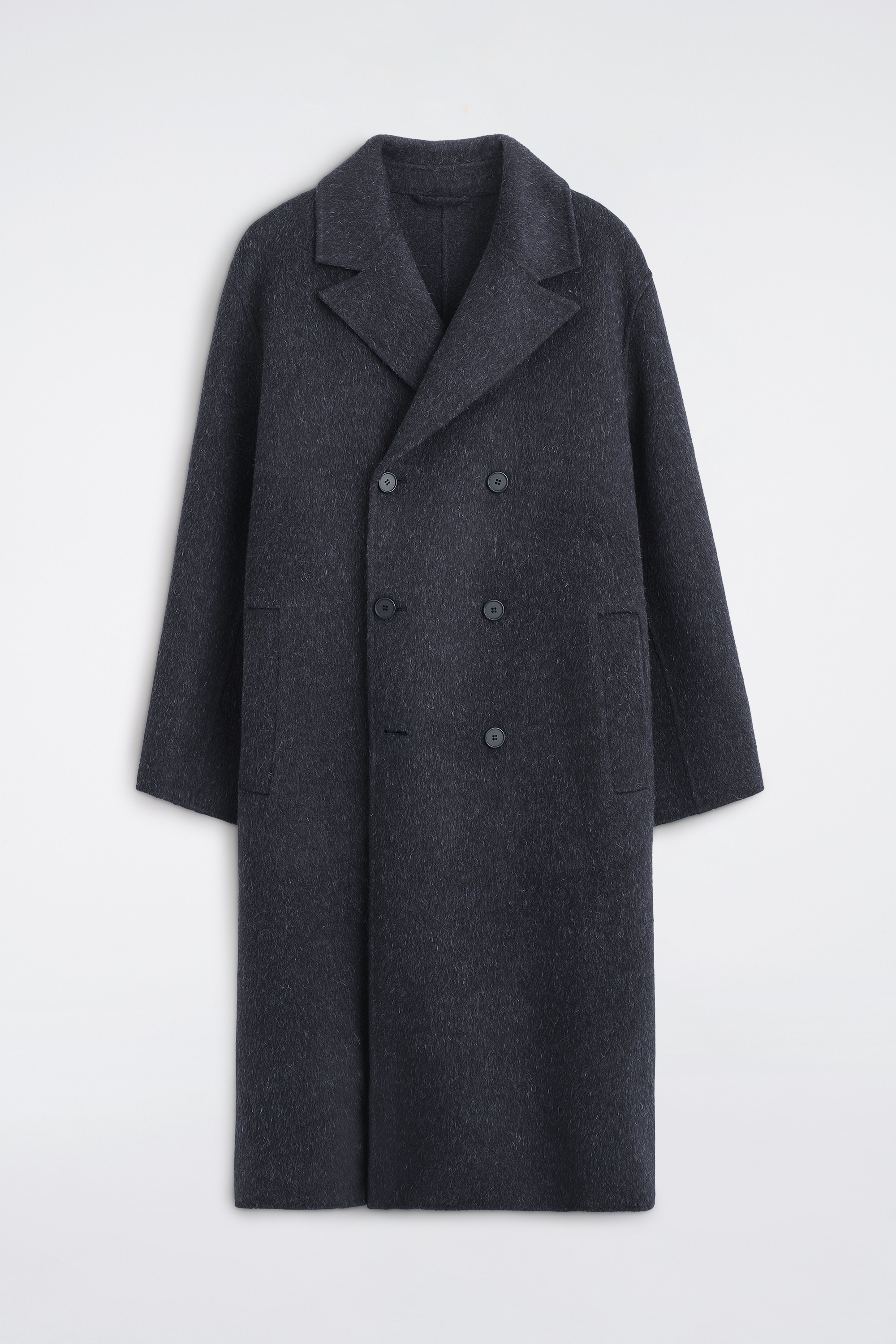 DOUBLE-FACED WOOL-BLEND LONG COAT