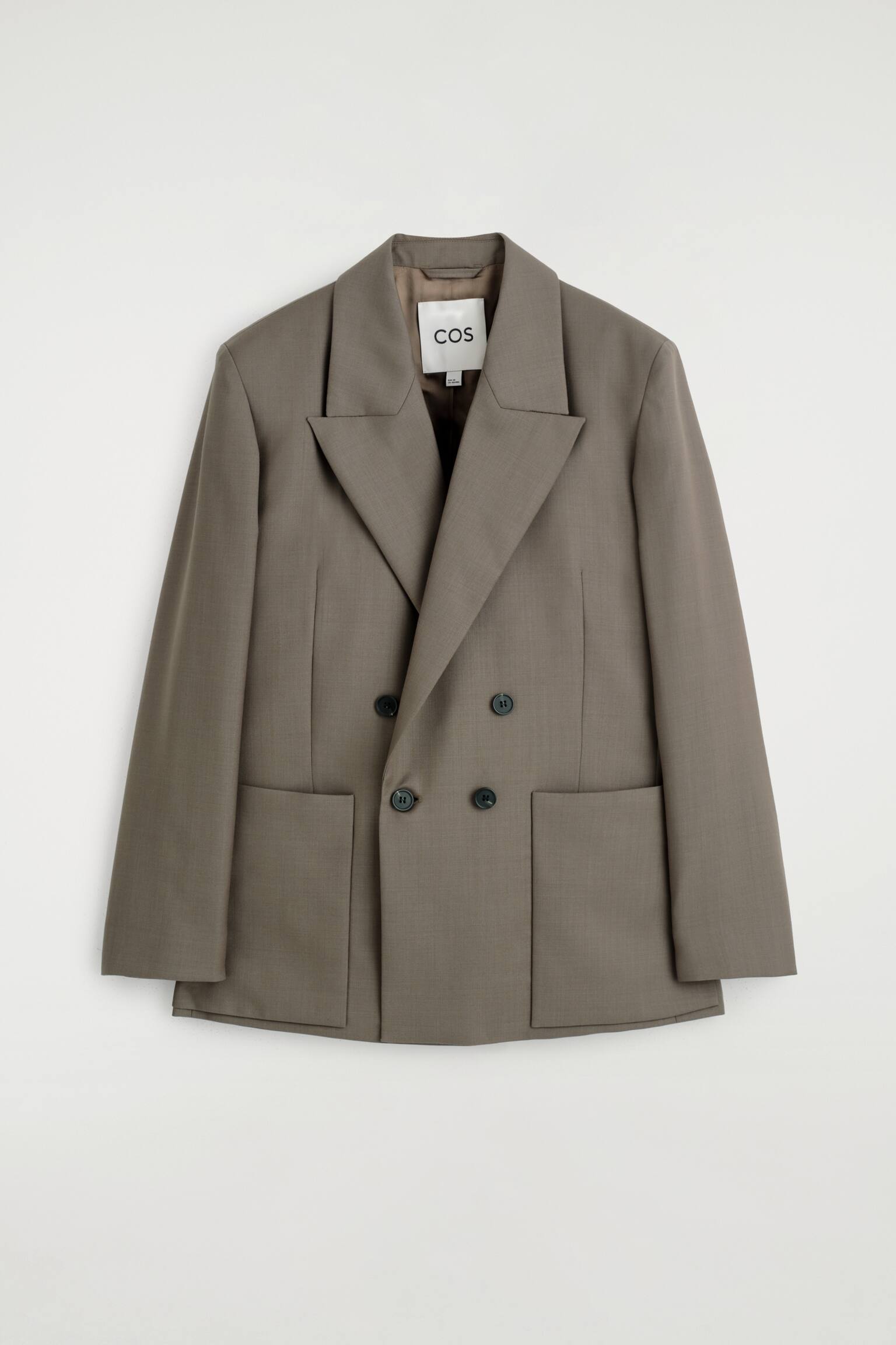 DOUBLE-BREASTED WOOL-TWILL BLAZER - TAUPE - 2