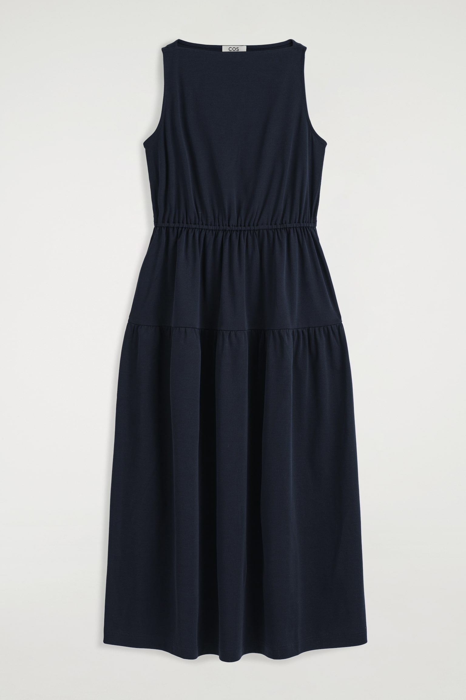 MIDIKLEID MIT U-BOOT-AUSSCHNITT UND RAFFUNGEN - NAVYBLAU/NAVYBLAU/WEISS/STREIFEN - 2