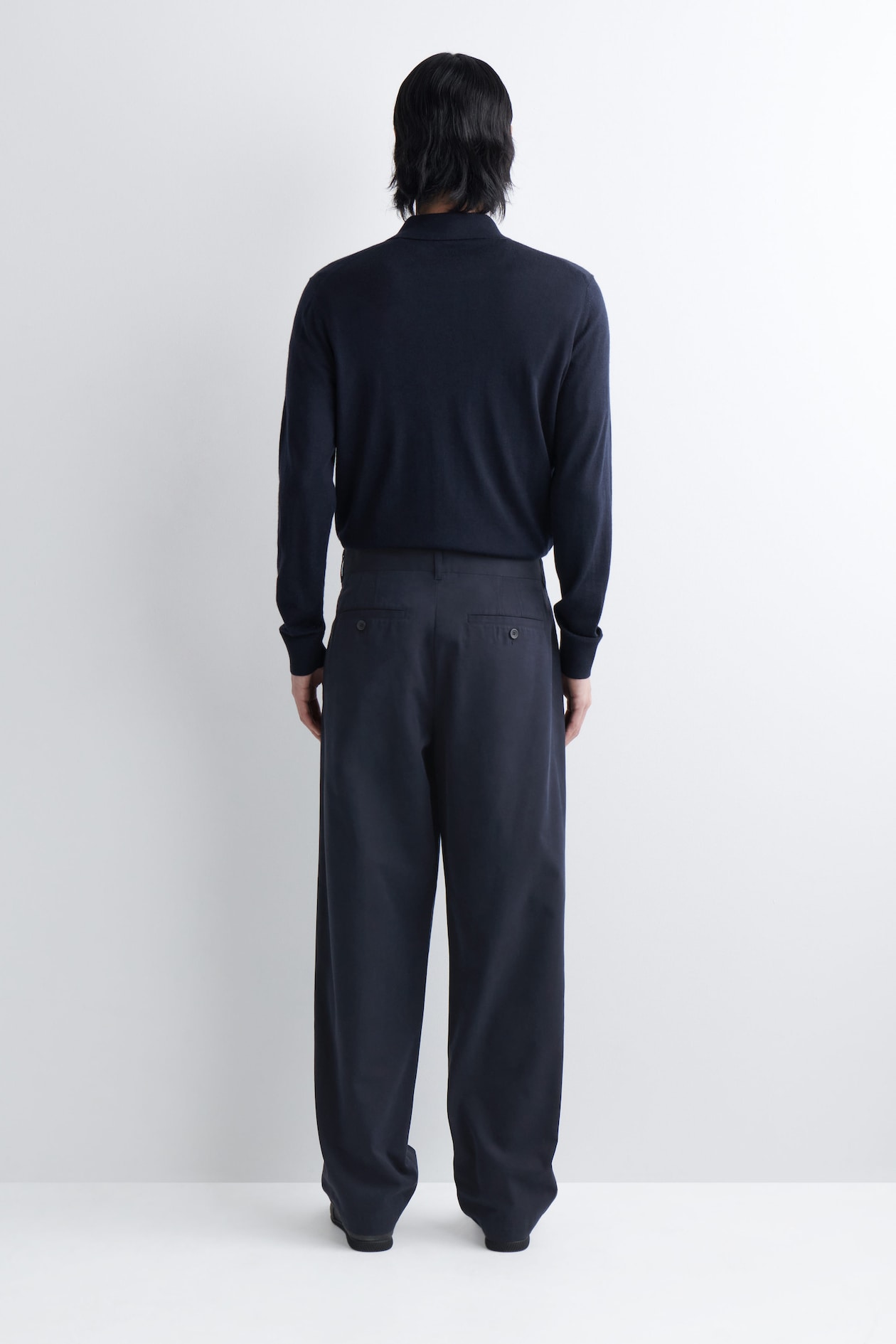 COTTON REGULAR-FIT STRAIGHT-LEG CHINOS — NAVY