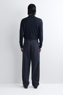 COTTON REGULAR-FIT STRAIGHT-LEG CHINOS — NAVY 3