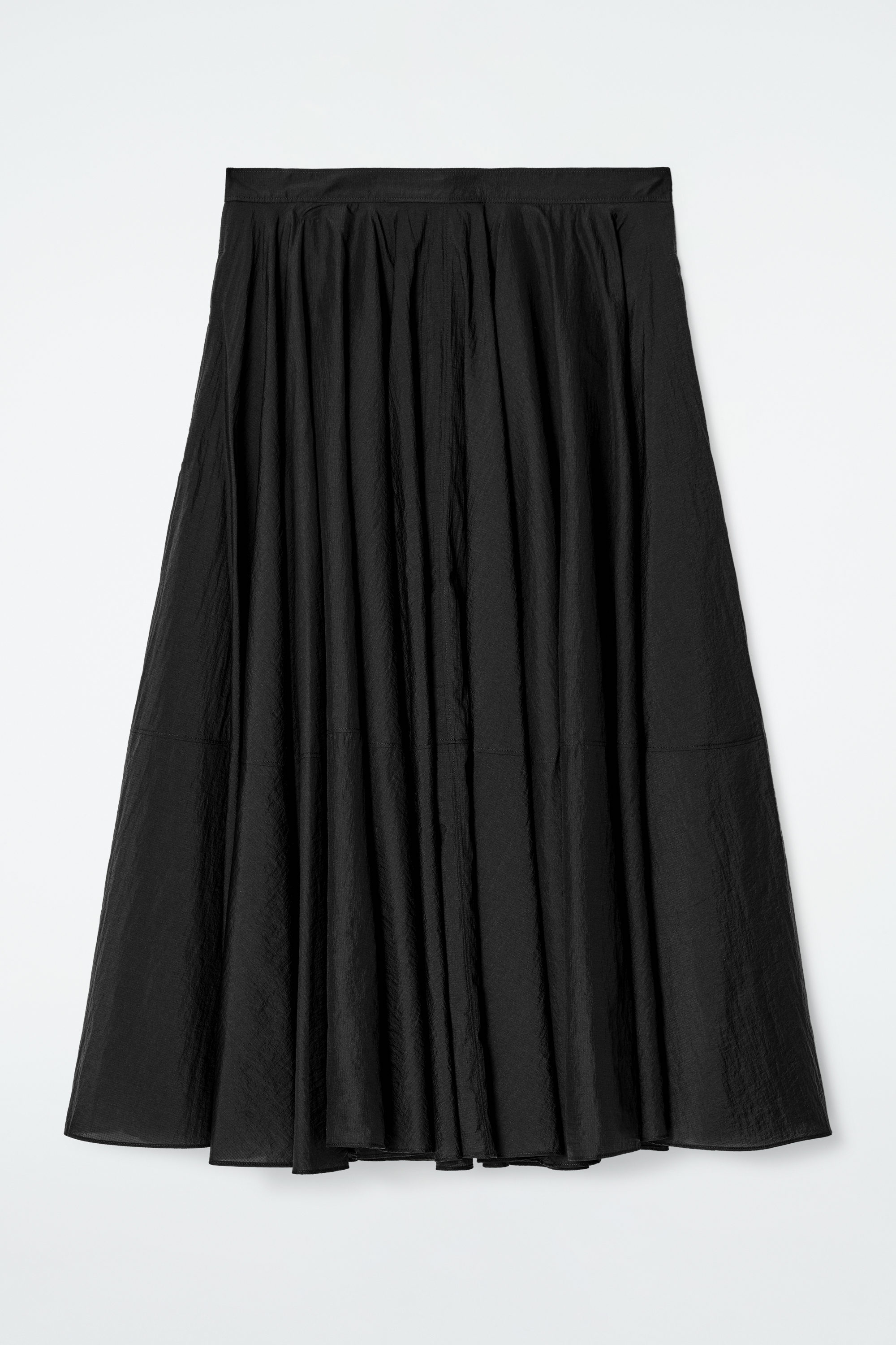 ★SIO★SHIRRING MIDI CHECK SKIRT [BLACK]★正規品/韓国送料込 Black Chiffon Skirt, Midi A Line Pleated Chiffon Skirt