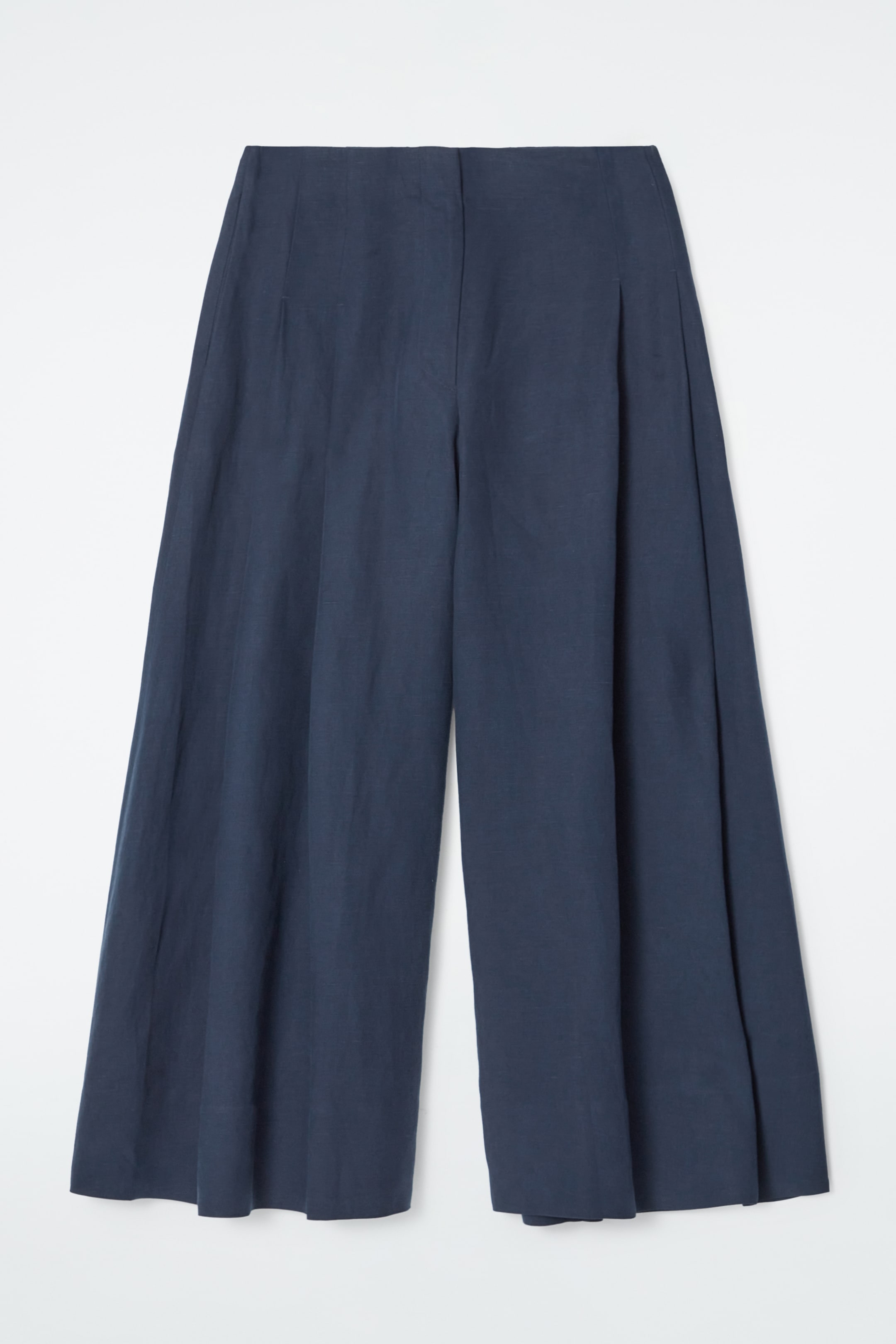 Ingrandisci l'immagine: PLEATED LINEN-BLEND CULOTTES - NAVY - DONNA | H&M CH 1