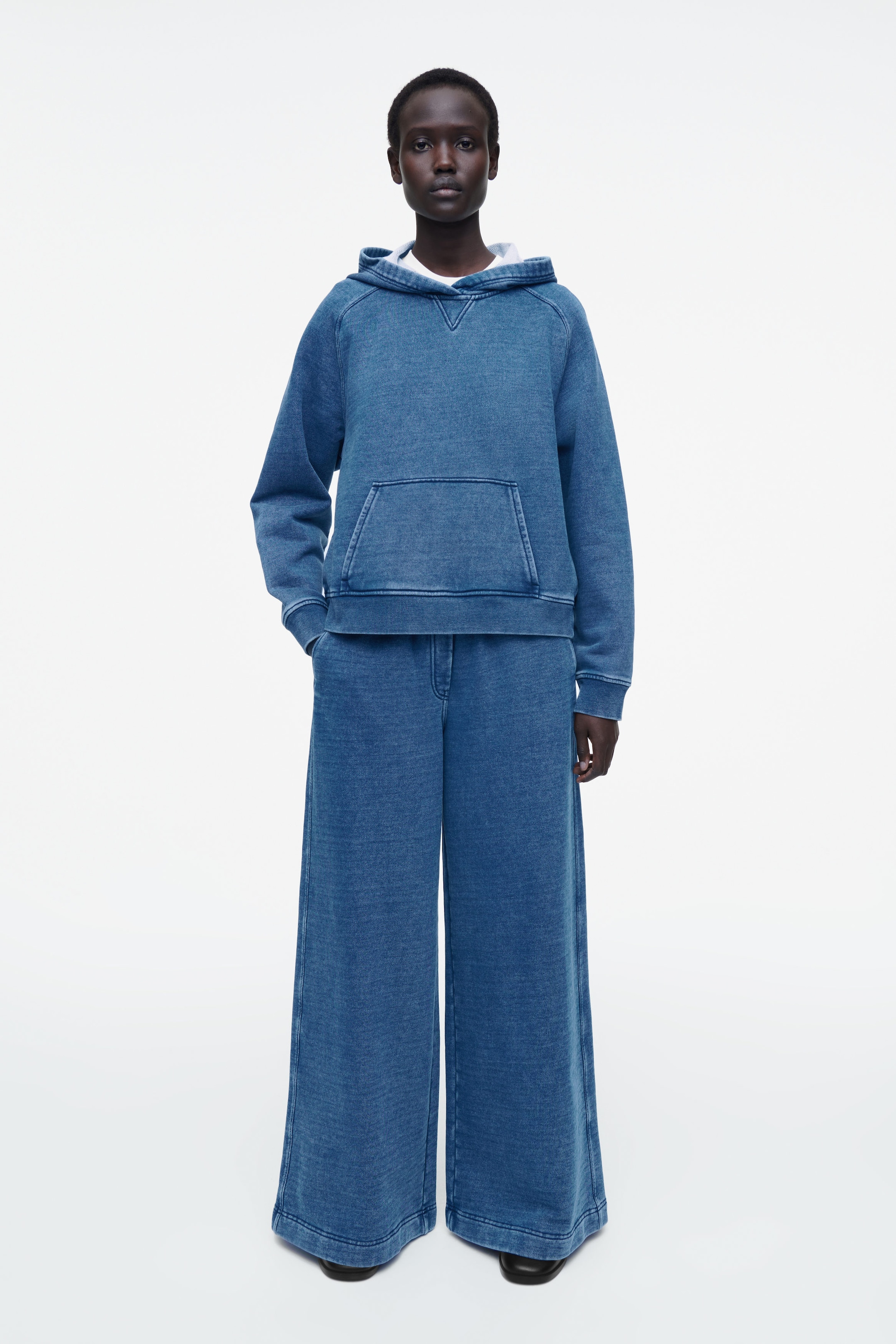 DENIM-WASH JERSEY JOGGERS