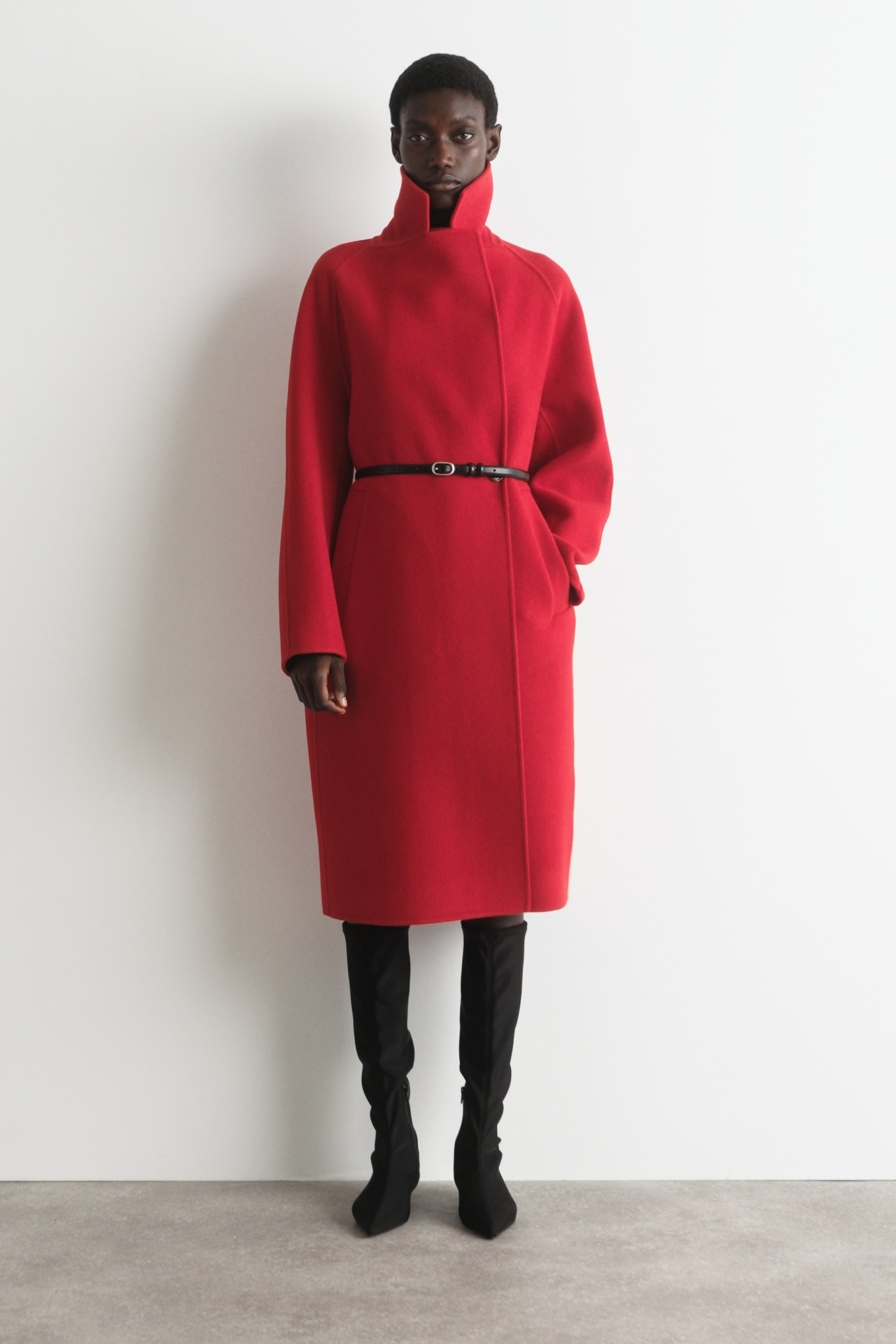 OVERSIZED DOUBLE-BREASTED WOOL COAT - RED | COS US