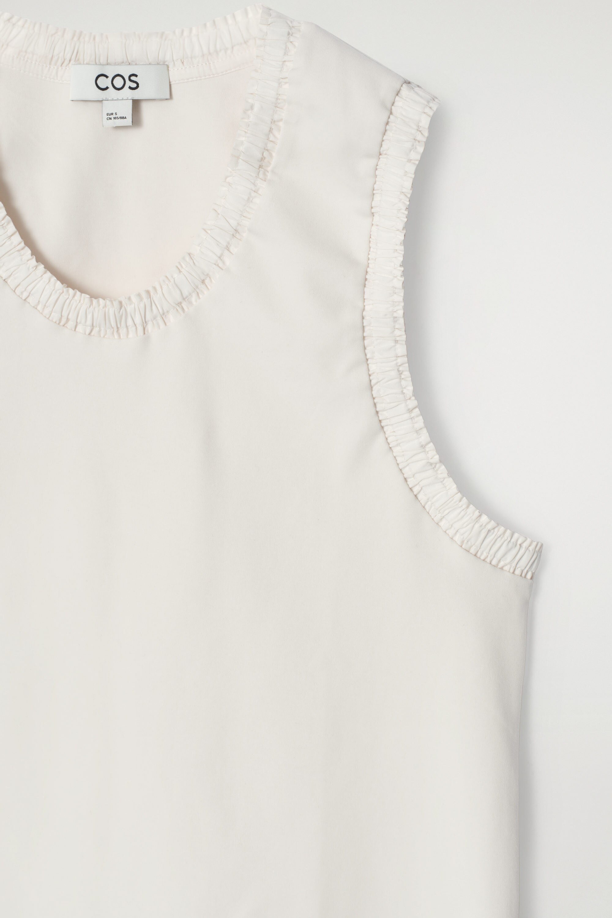 GATHERED COTTON TANK TOP - ECRU | COS