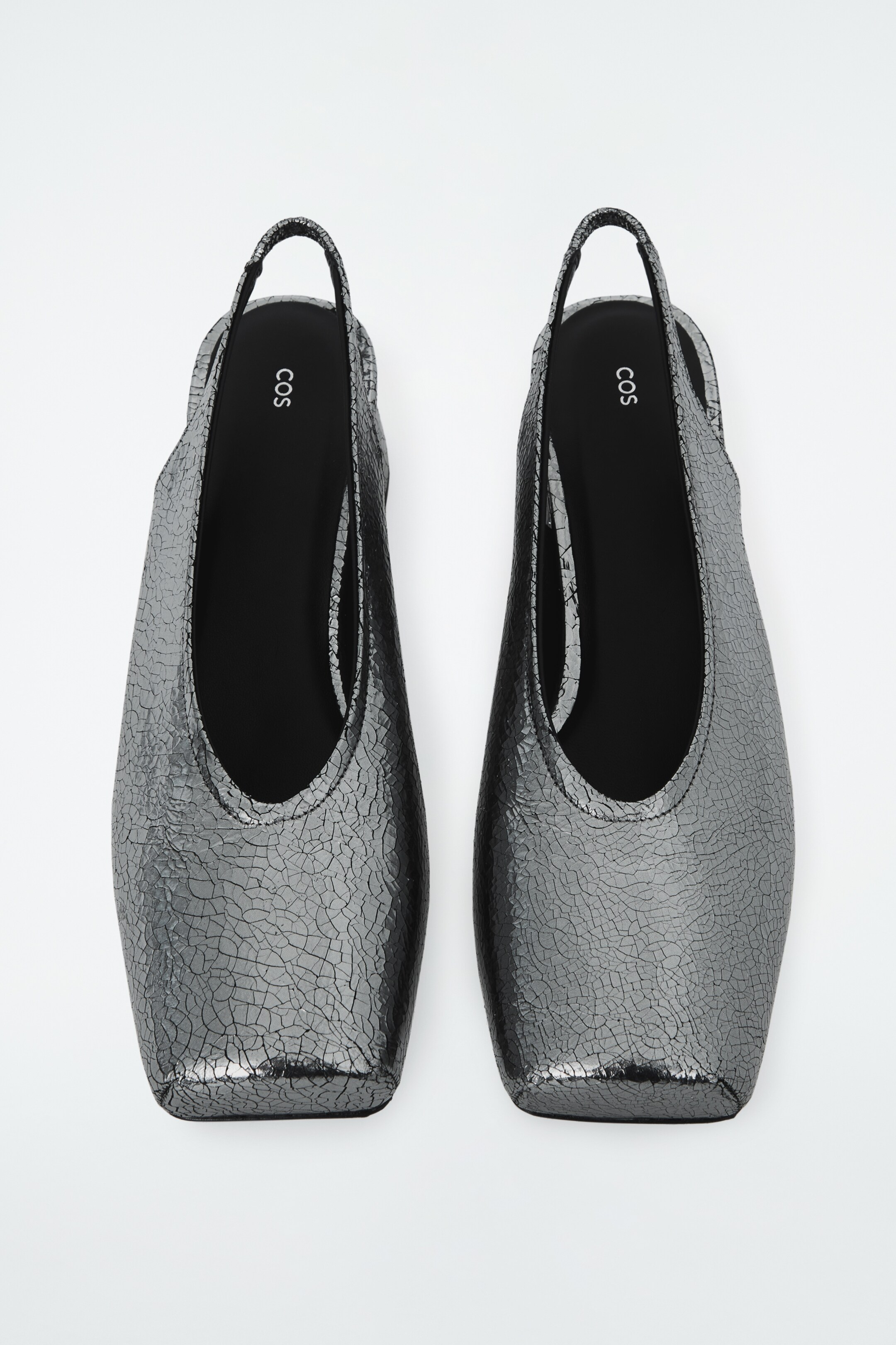Ingrandisci l'immagine: SQUARE-TOE LEATHER HEELED BALLET PUMPS - SILVER - DONNA | H&M CH 2