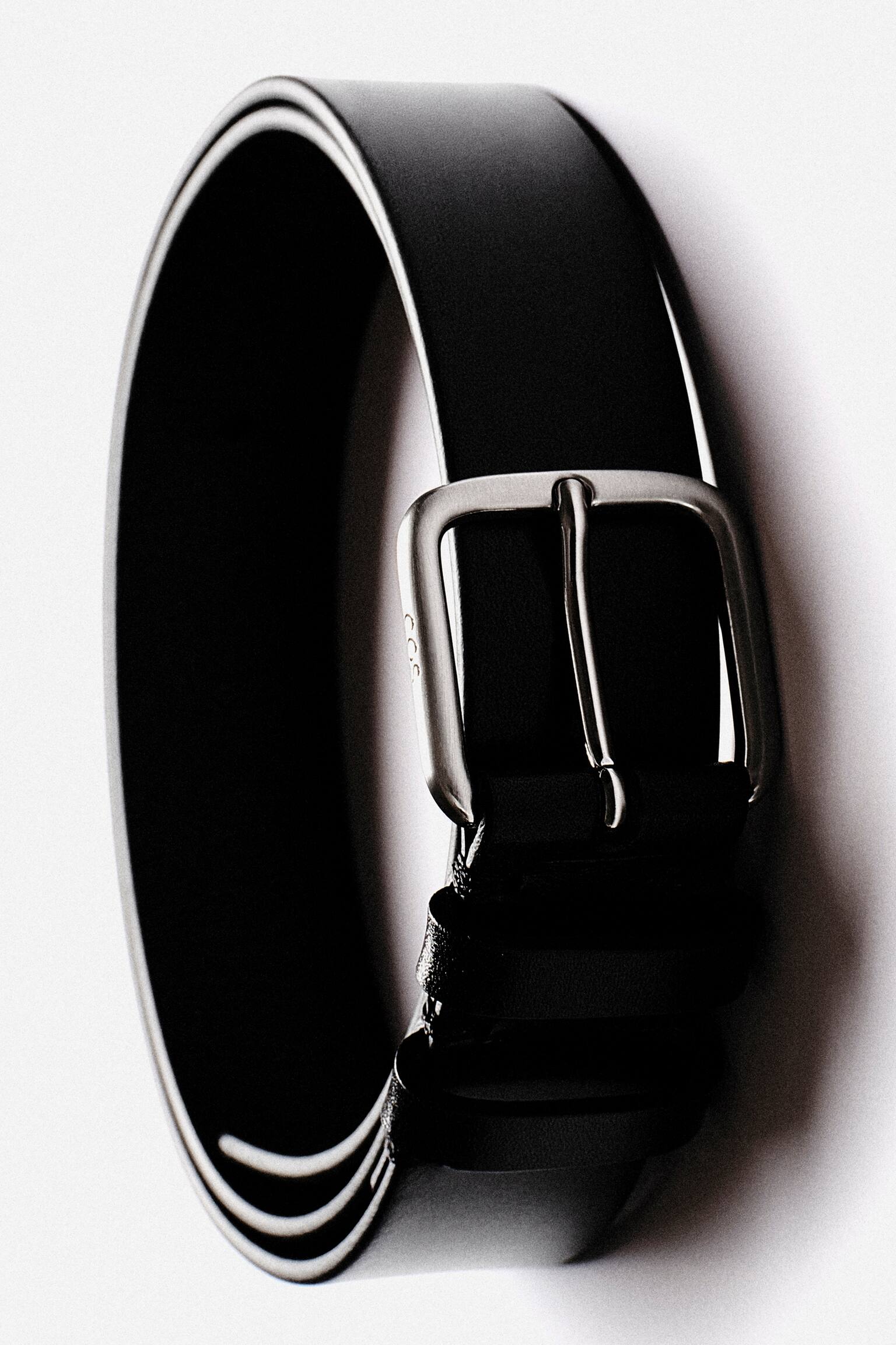 KLASSISCHER LEDERGÜRTEL - SCHWARZ/SILBER - 4