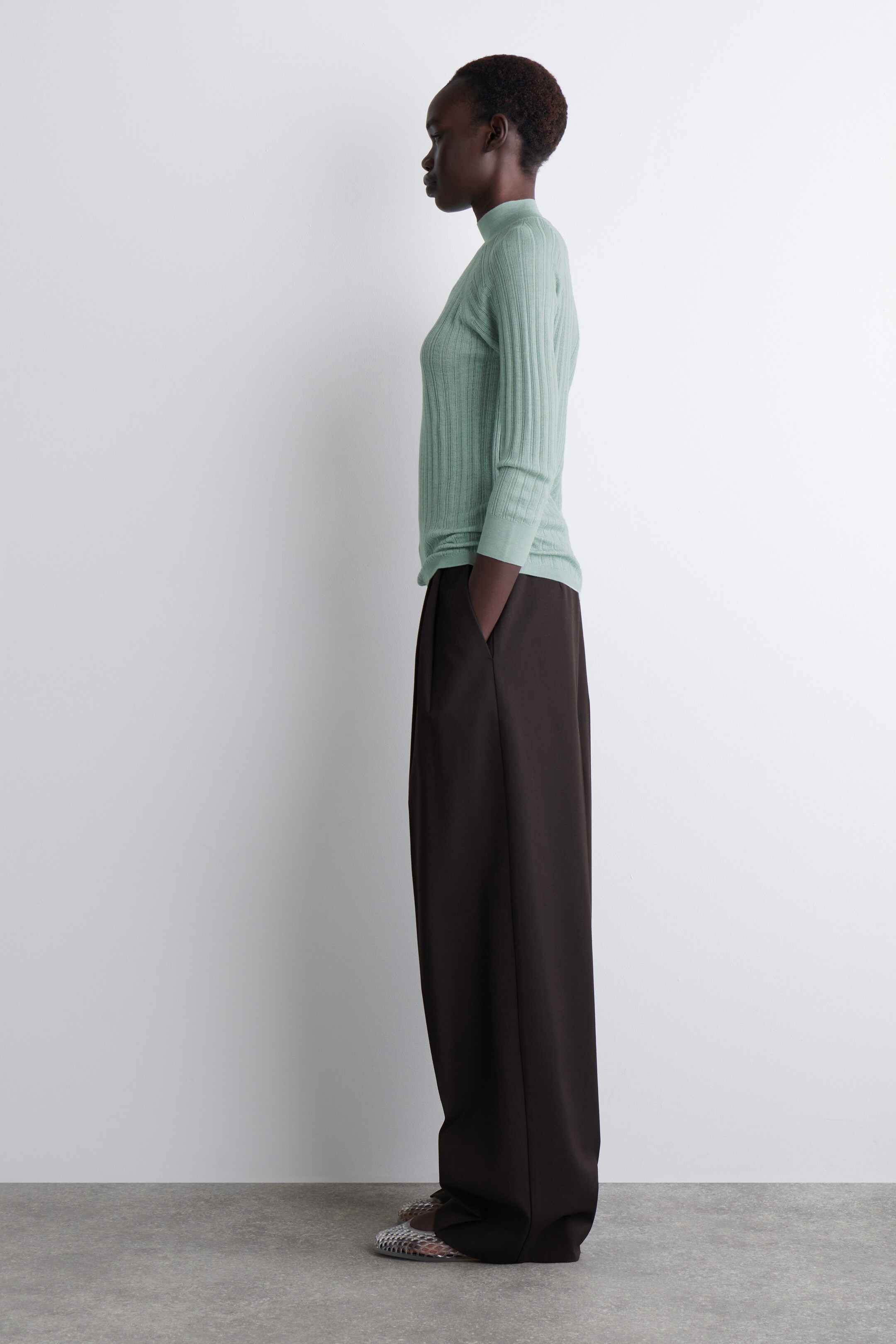 Agrandir l'image: HAUT DIAPHANE EN MAILLE CÔTELÉE - TURQUOISE - FEMME | H&M CH 4
