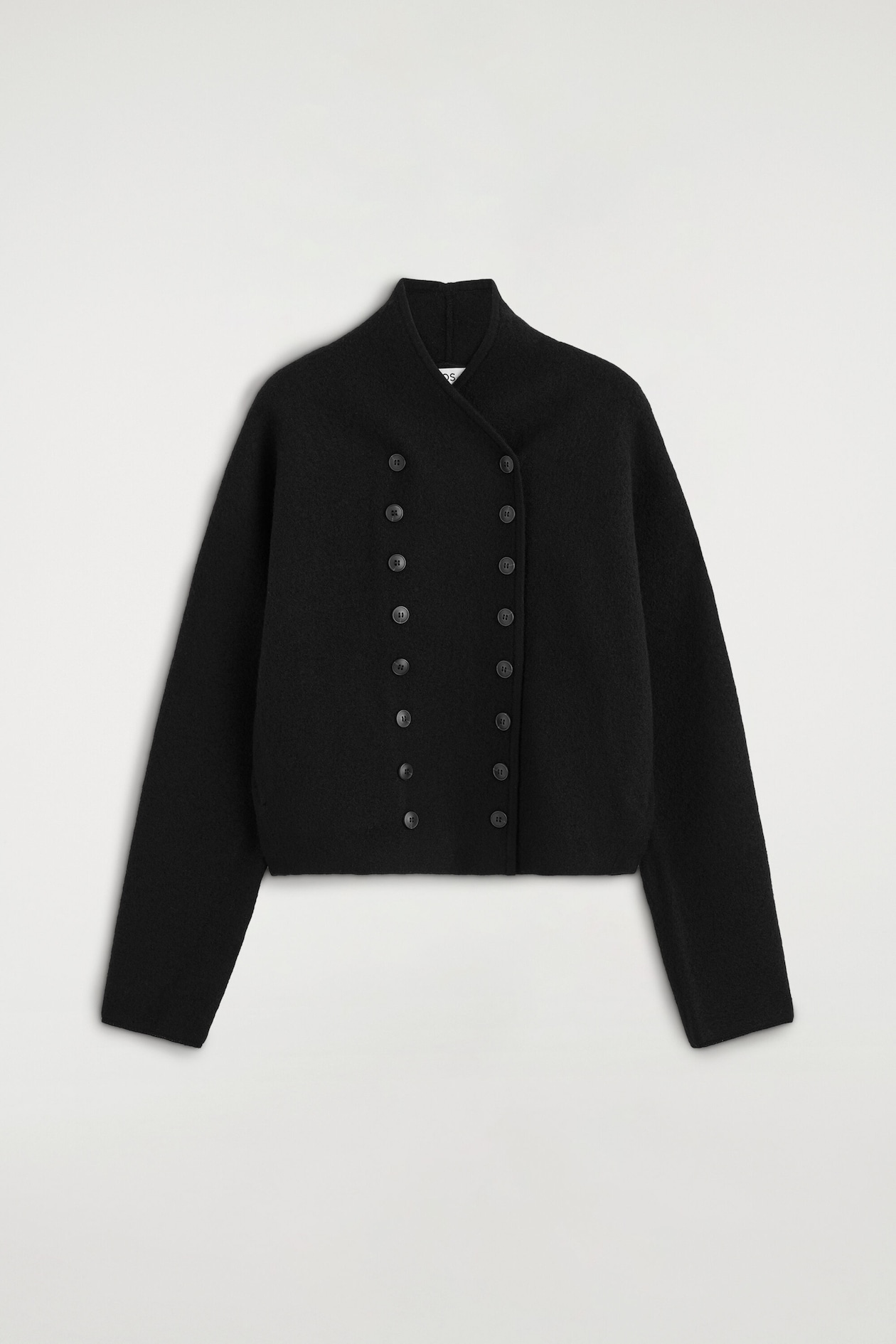 BOILED-WOOL UNIFORM JACKET — BLACK