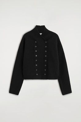 BOILED-WOOL UNIFORM JACKET — BLACK 10