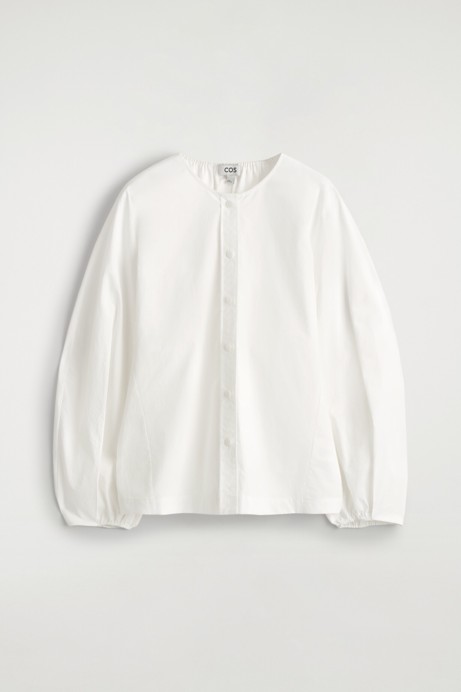 BLOUSE FRONCÉE EN COTON PIMA - BLANC/BAIE - 2