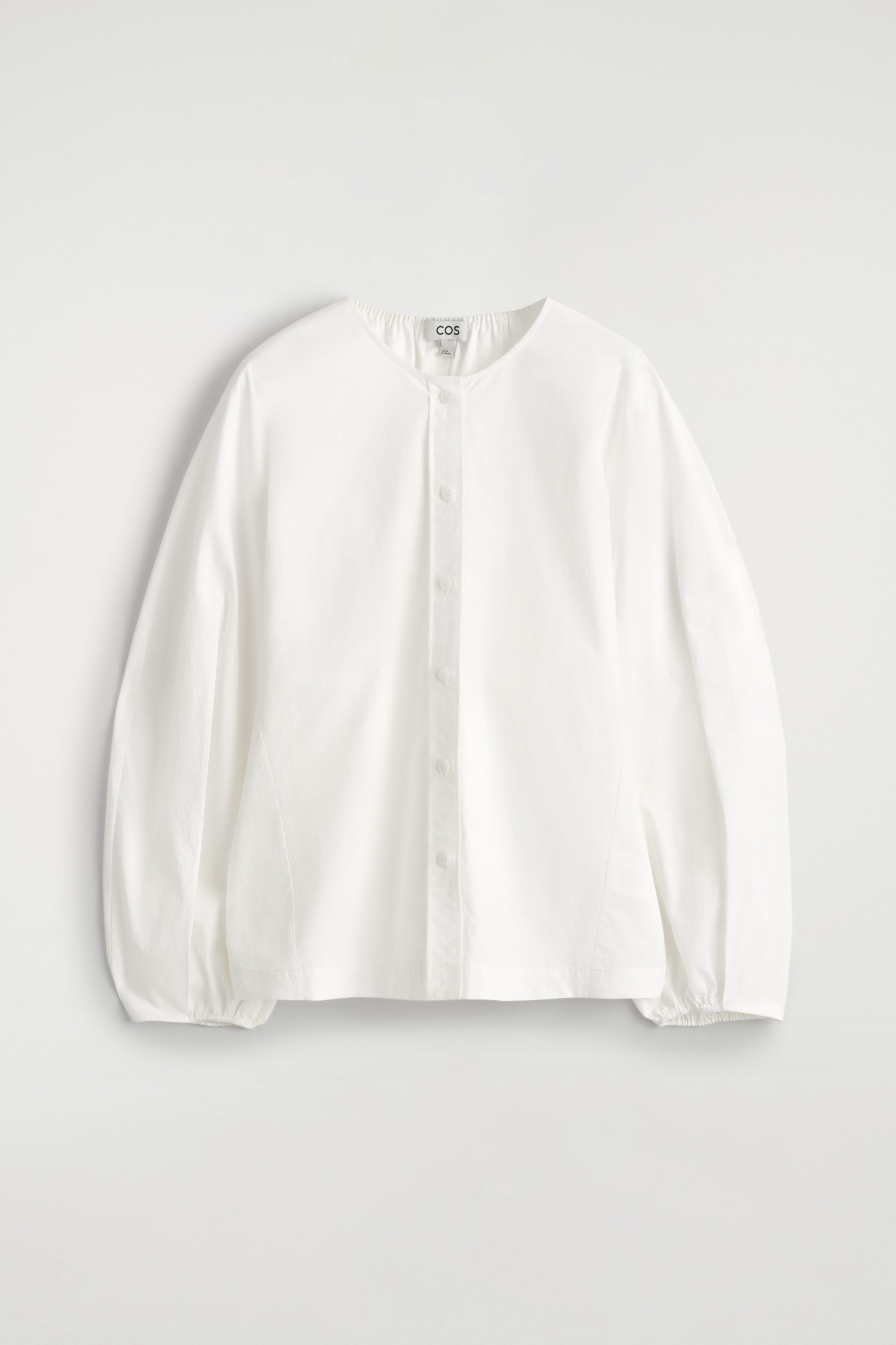 GATHERED PIMA COTTON BLOUSE - WHITE | COS US