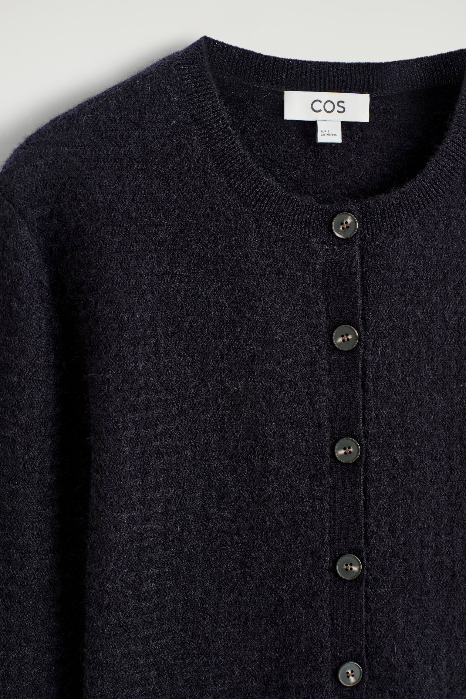 STRICKJACKE AUS MOHAIR-MIX MIT ZICKZACK-MUSTER - NAVYBLAU/GRÜN - 7
