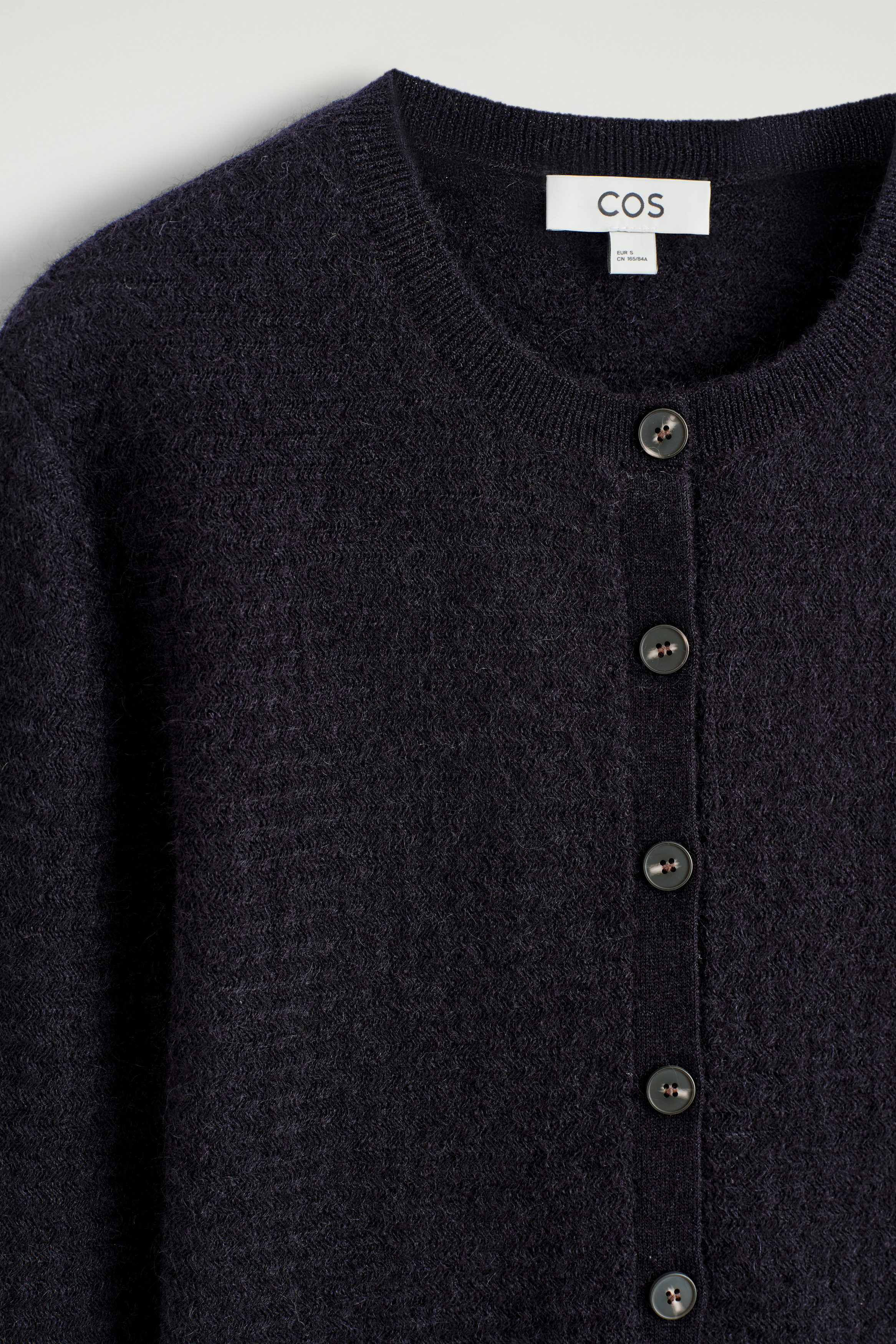 COS ニット ZIGZAG-KNIT MOHAIR-BLEND CARDIGAN - NAVY | COS US