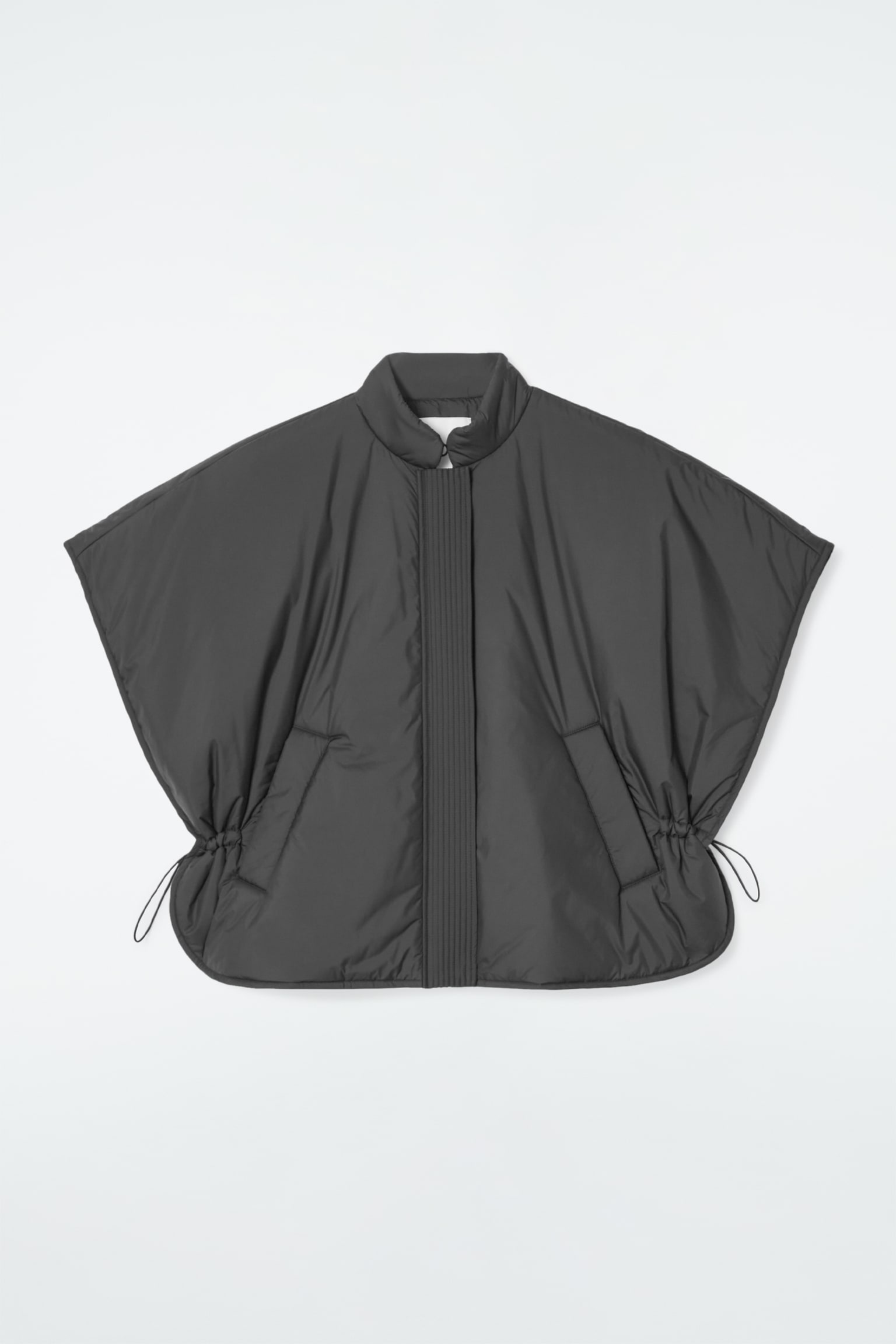CROPPED PADDED HYBRID GILET - CHARCOAL