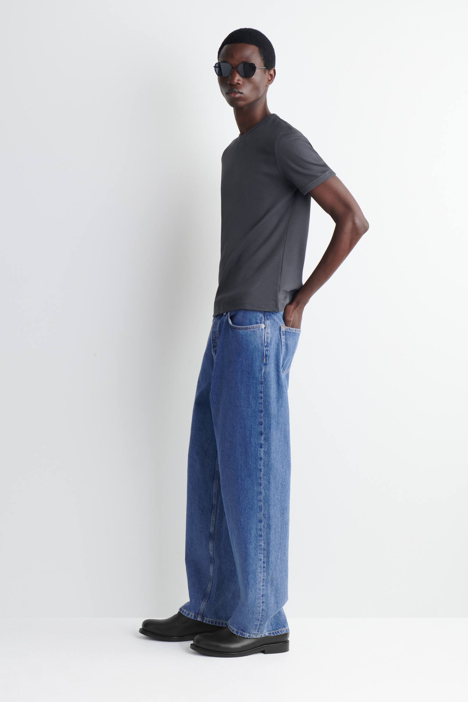 SLIM RIBBED COTTON T-SHIRT - 5