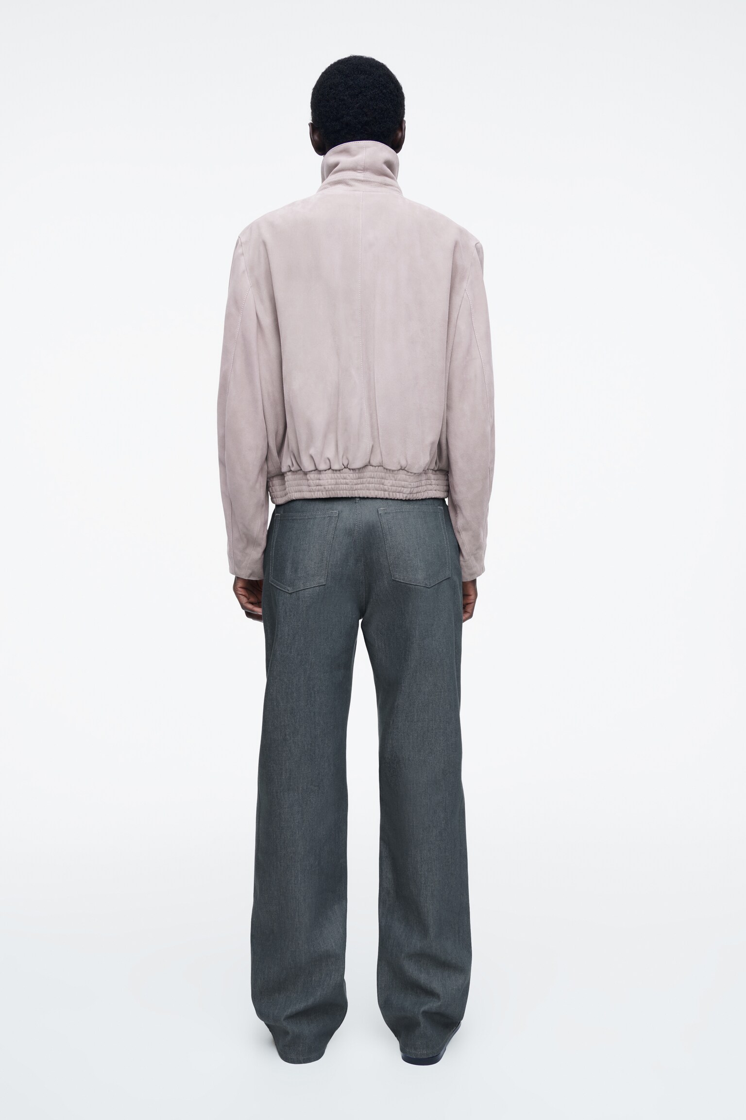 BLOUSON EN DAIM - LILAS - 3