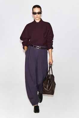PLEATED BALLOON PANTS — DARK PURPLE 1