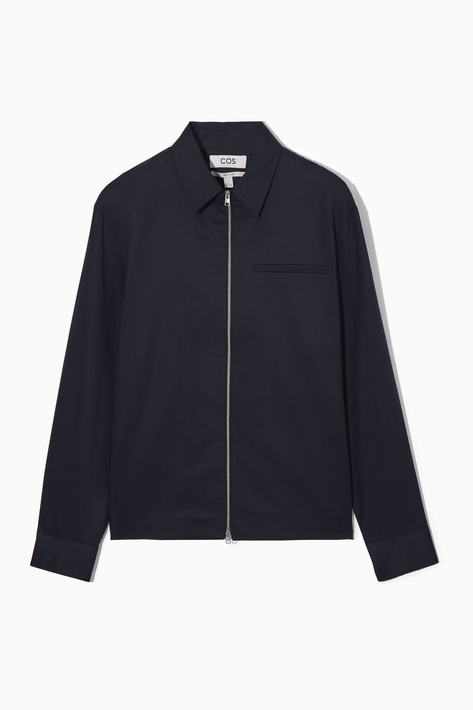 TWILL ZIP-UP SHIRT - NAVY
