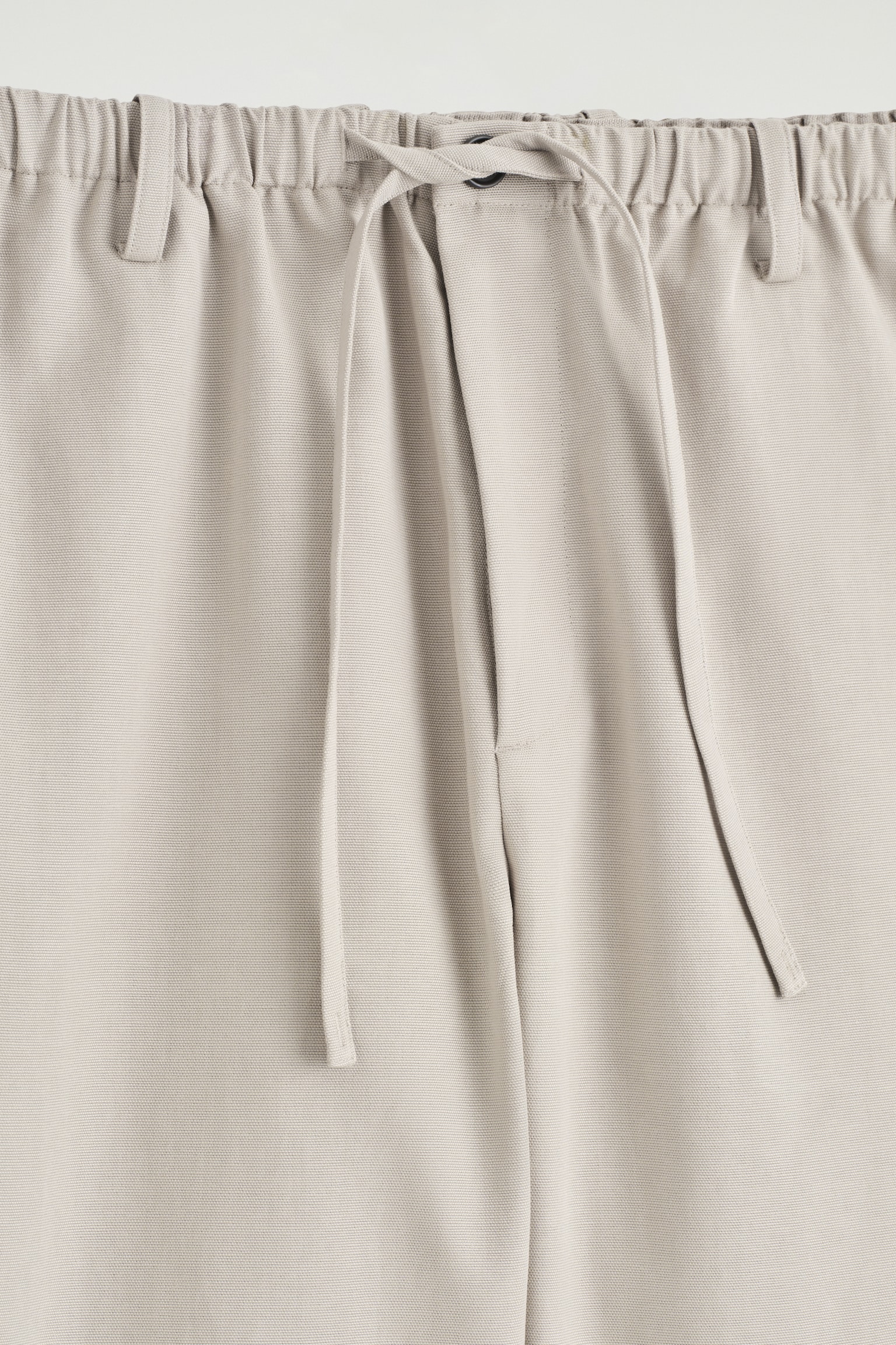 BARREL-LEG DRAWSTRING TROUSERS - BEIGE/BLACK - 3