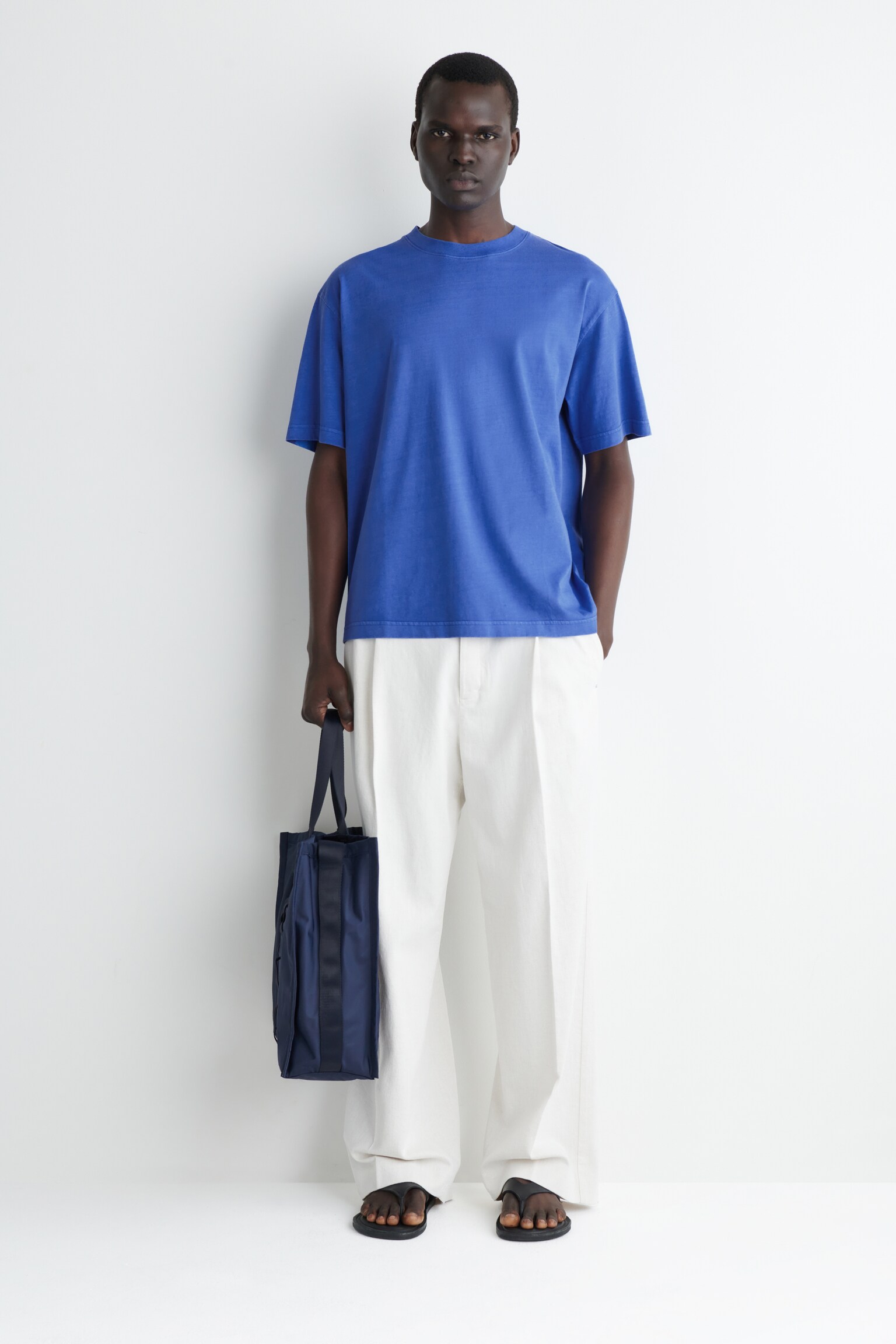 LOCKERES LEICHTES BAUMWOLL-T-SHIRT - Blau/SCHWARZ/NAVYBLAU/Dunkelblau/WEISS/WEISS - 3