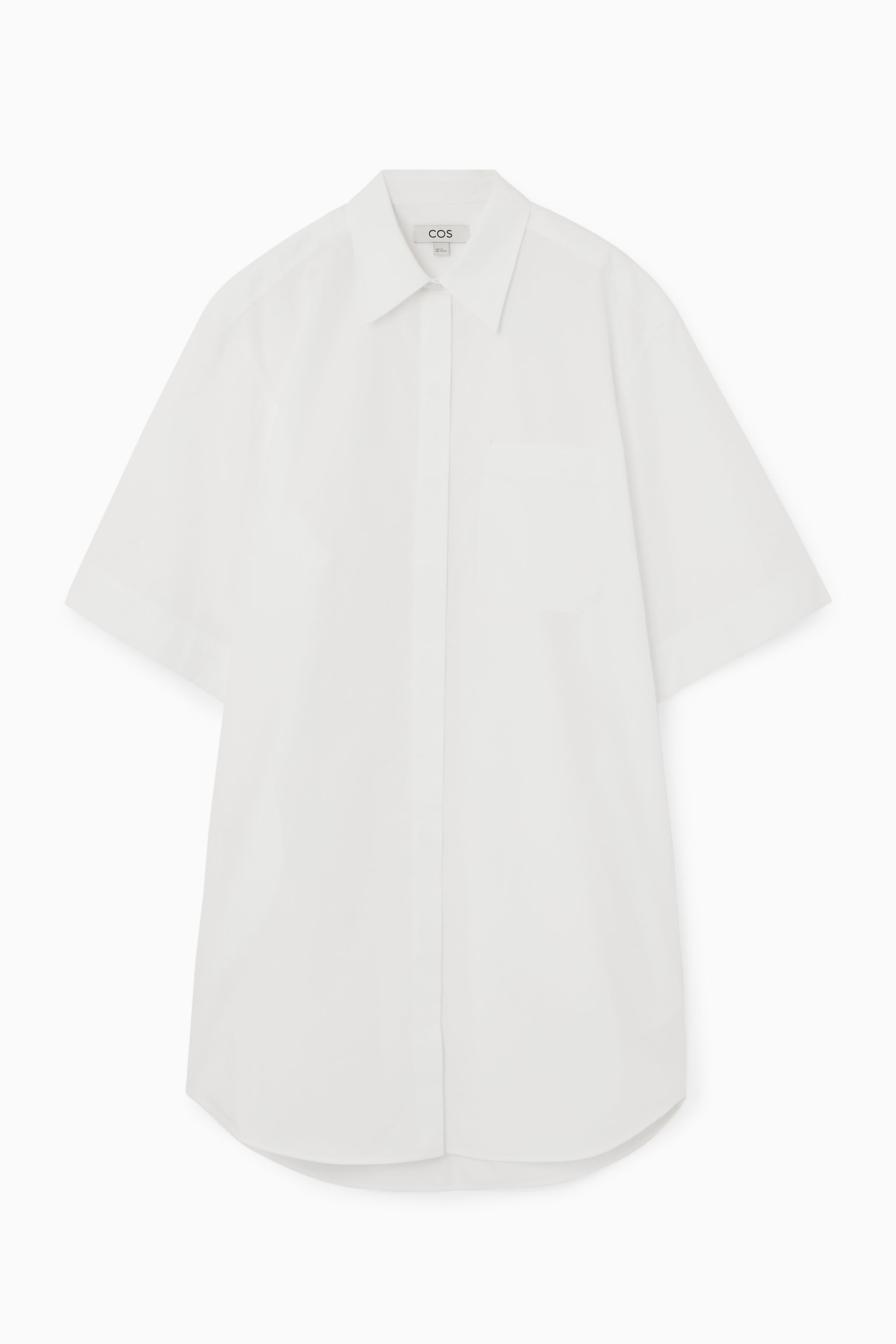 OVERSIZED POPLIN MINI SHIRT DRESS - WHITE/BLUE / STRIPED