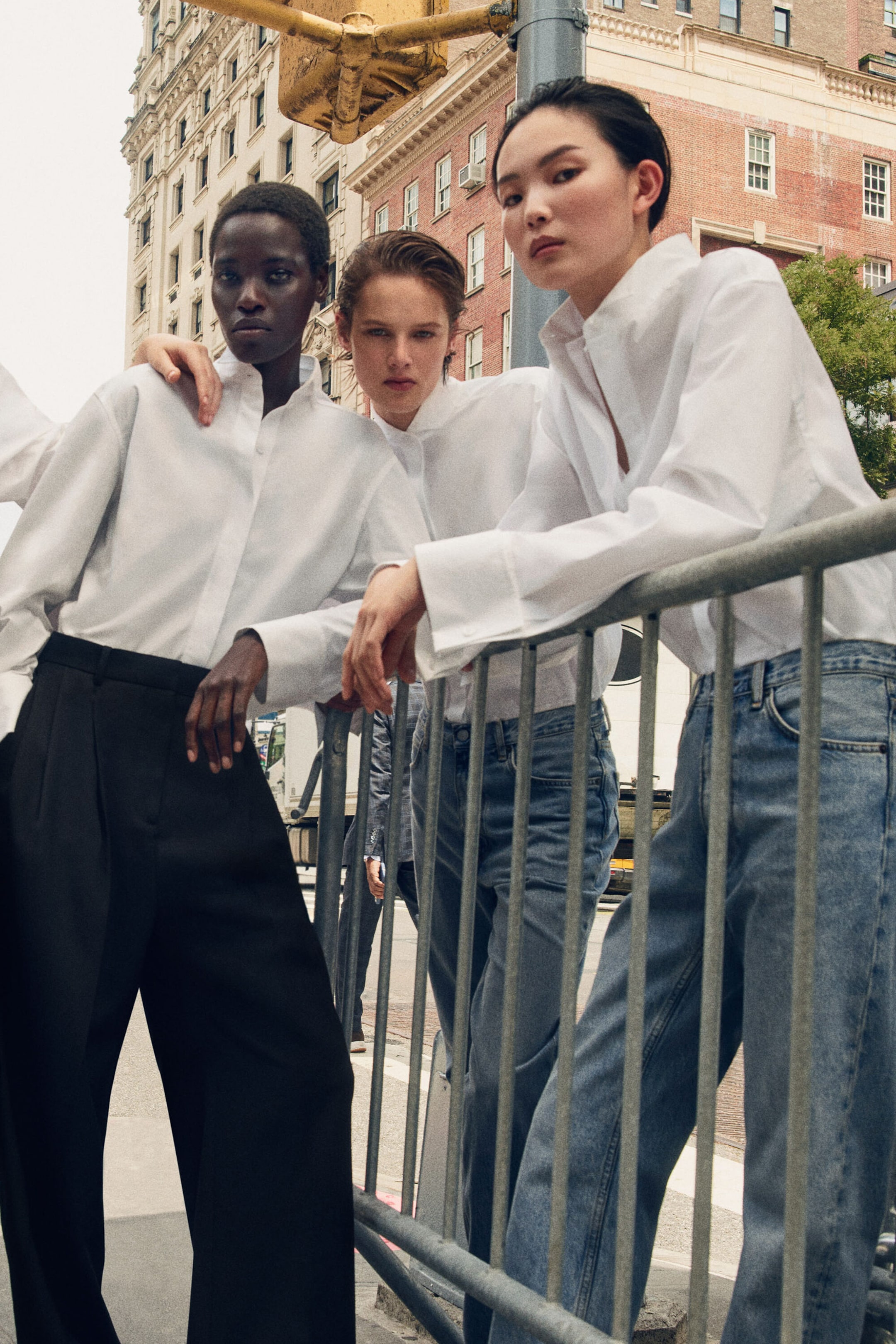 WING-COLLAR COTTON TUXEDO SHIRT
