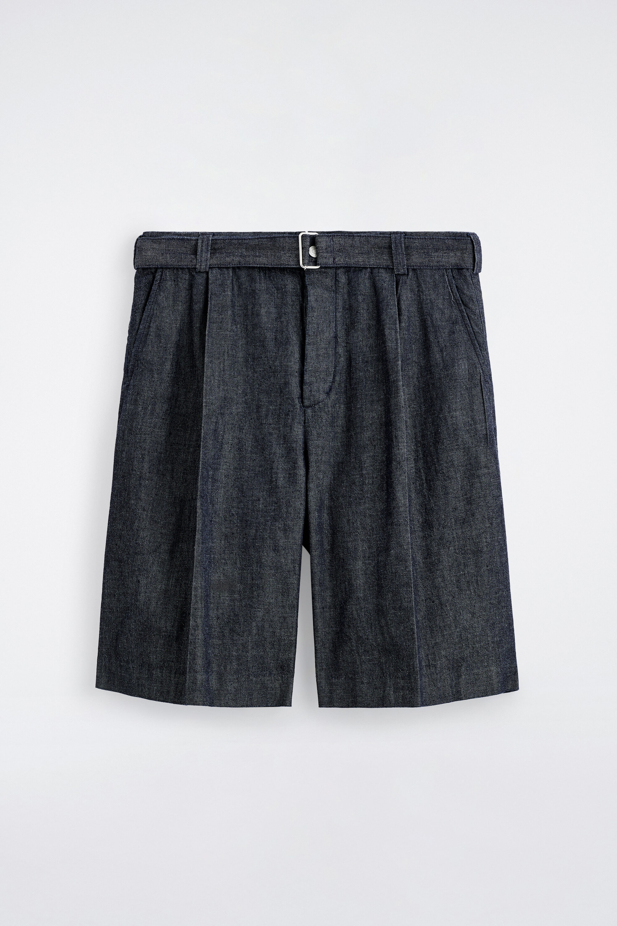 BELTED WIDE-LEG DENIM SHORTS - INDIGO | COS US