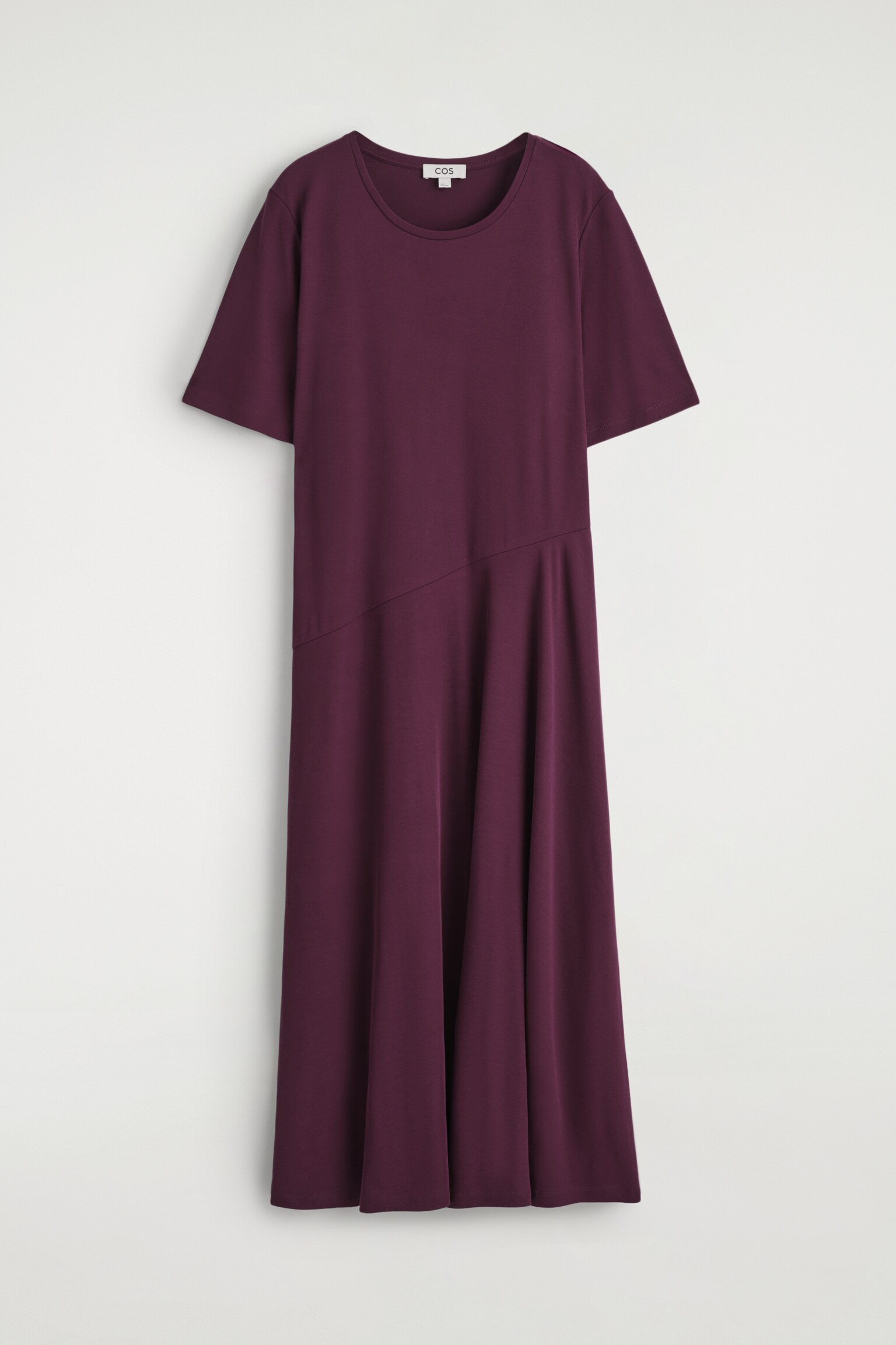 ROBE MIDI DRAPÉE EN COTON - BORDEAUX/NOIR - 2