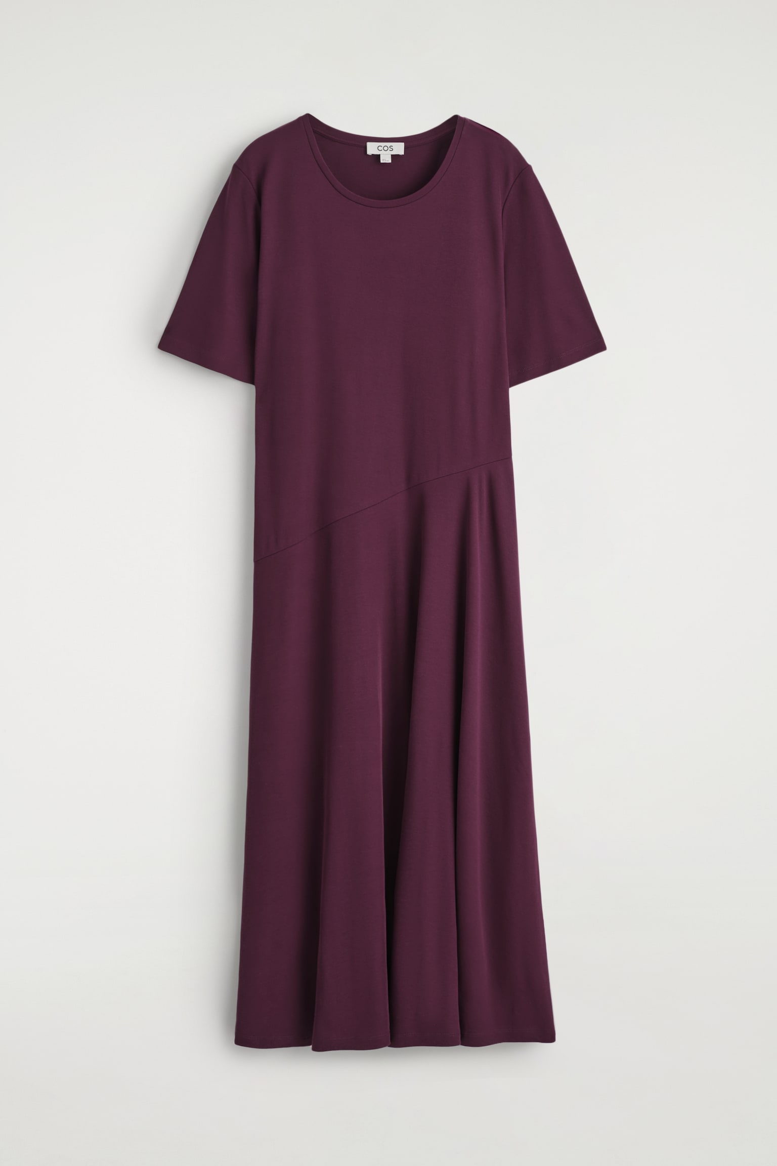 ROBE MIDI DRAPÉE EN COTON - BORDEAUX/NOIR - 2