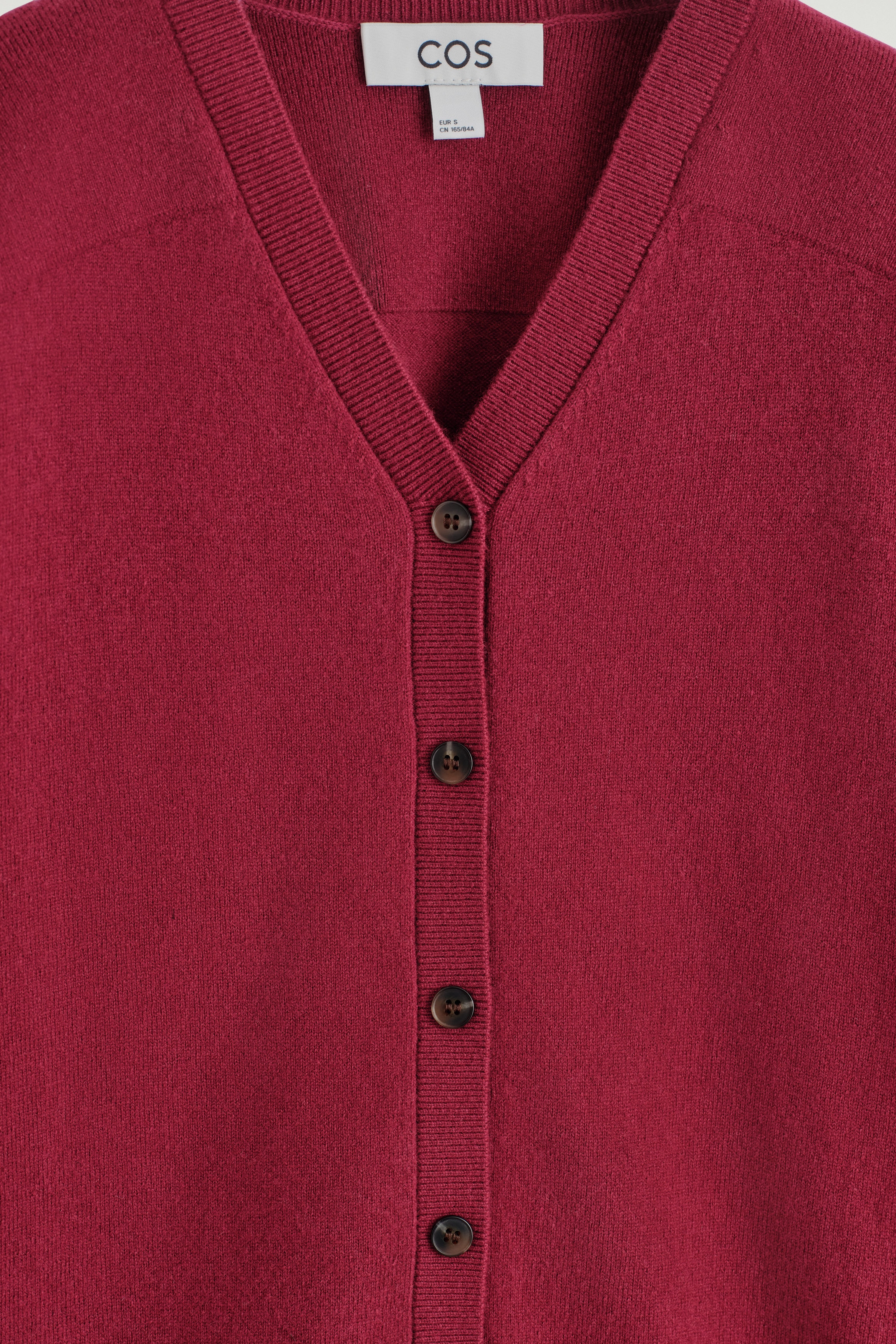 MERINO WOOL V-NECK CARDIGAN - RED | COS US