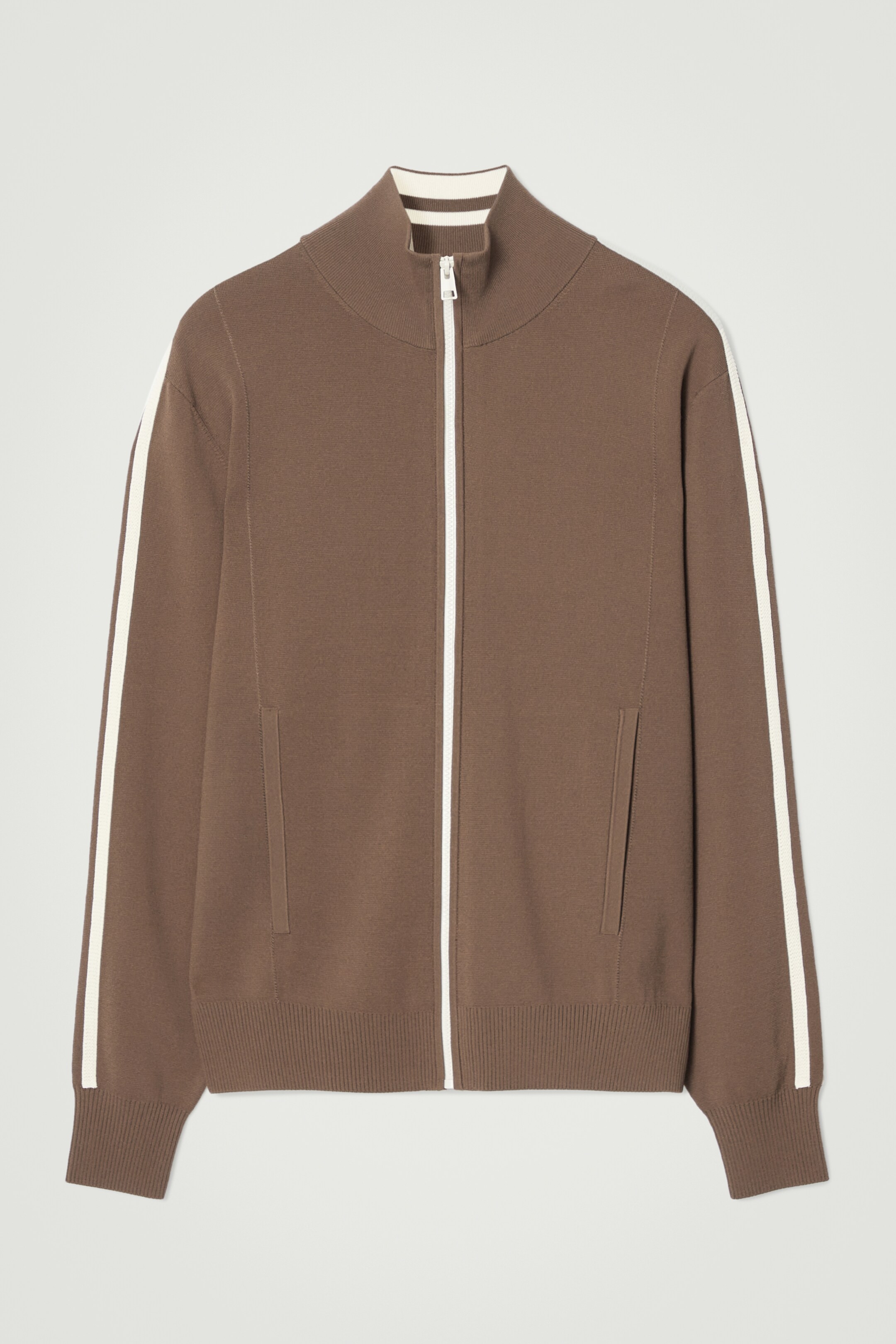 Ingrandisci l'immagine: CONTRAST-STRIPE KNITTED TRACK JACKET - BROWN / IVORY - UOMO | H&M CH 1