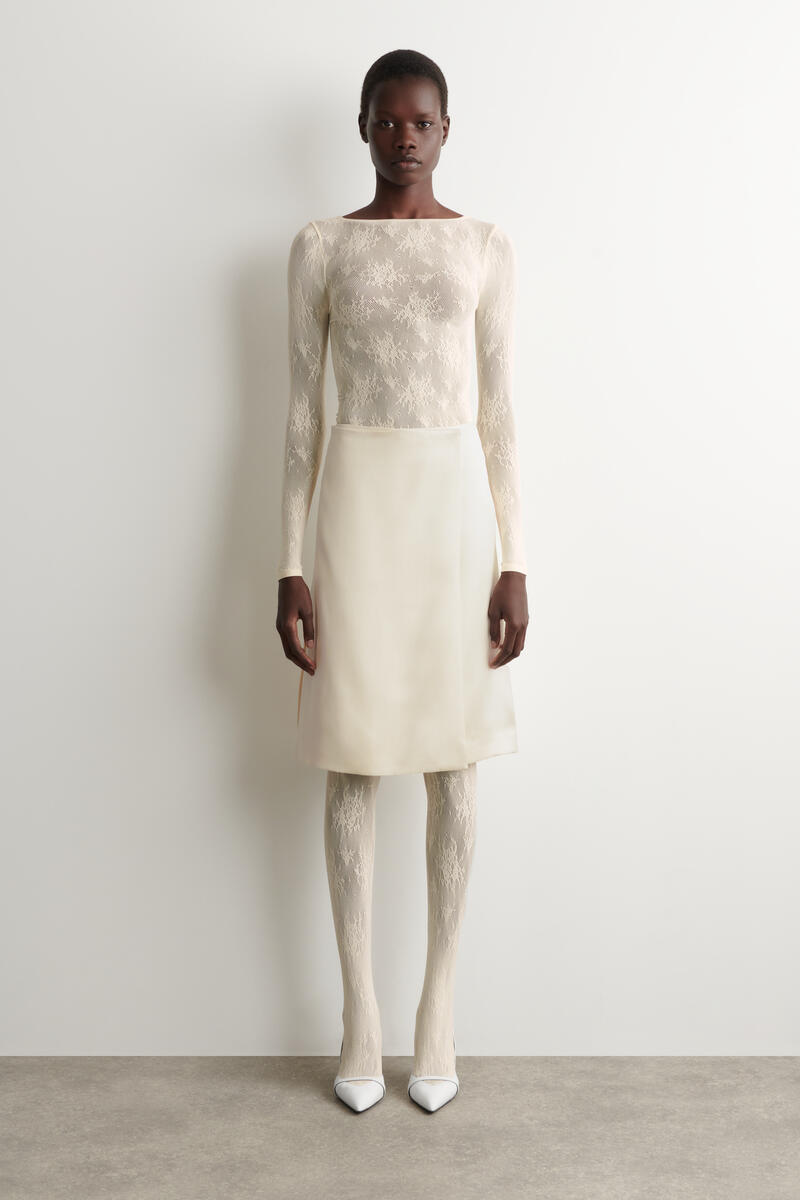 Cos Floral-jacquard Lace Tights In White
