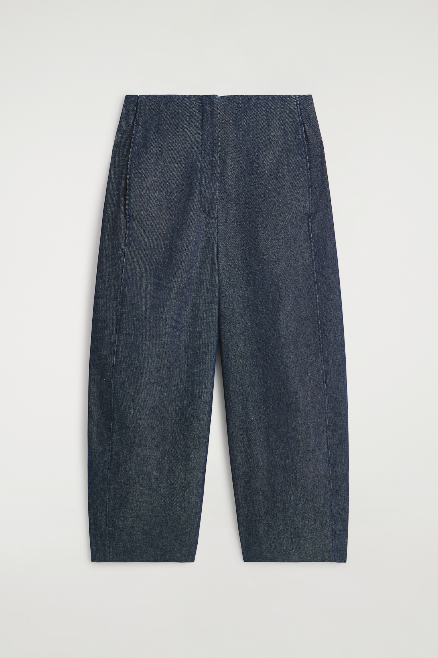 VERKÜRZTE HOSE AUS RAW DENIM MIT BARREL-BEIN - INDIGOBLAU - 2