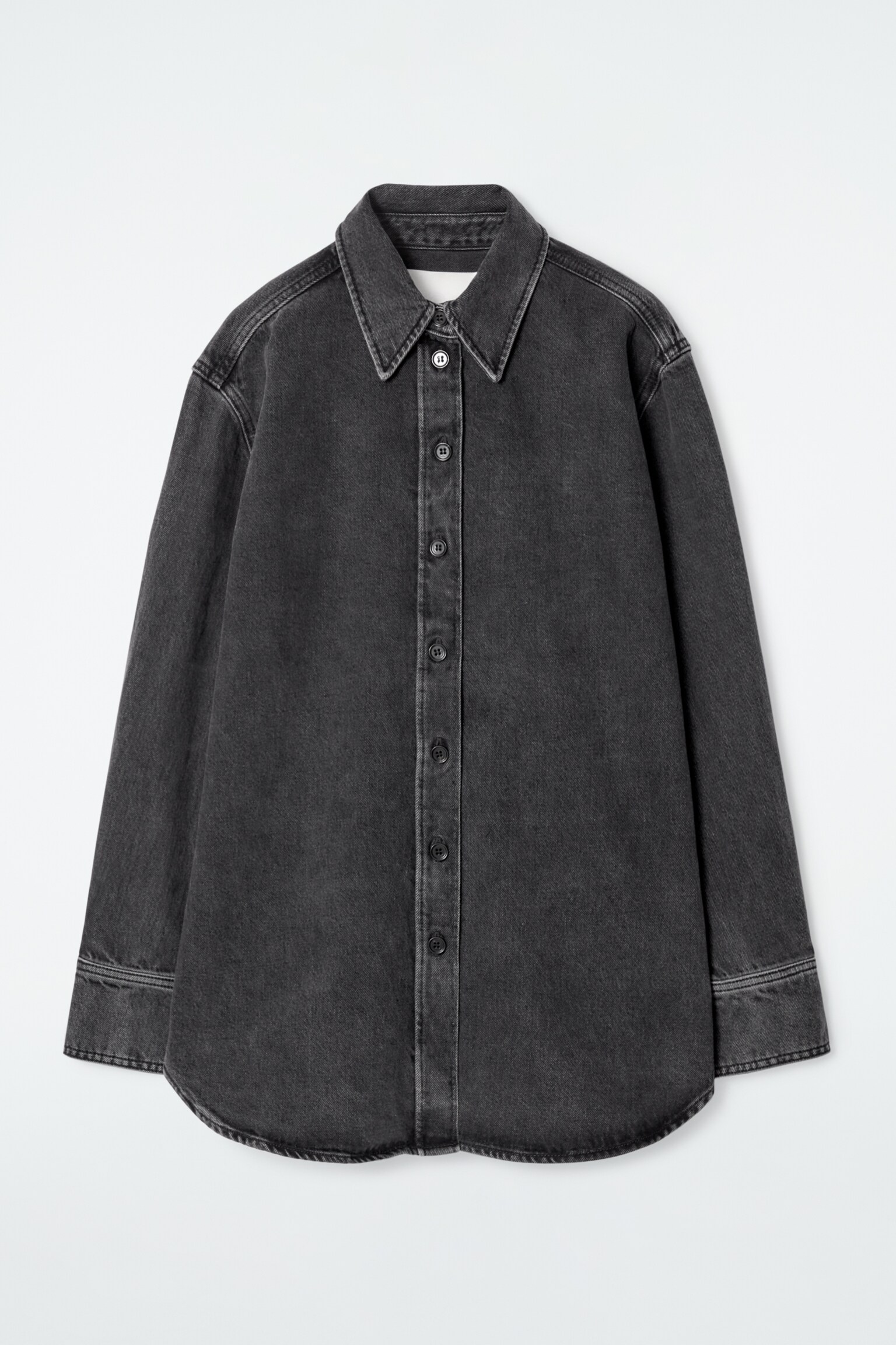 RELAXED DENIM SHIRT - WASHED BLACK - 1