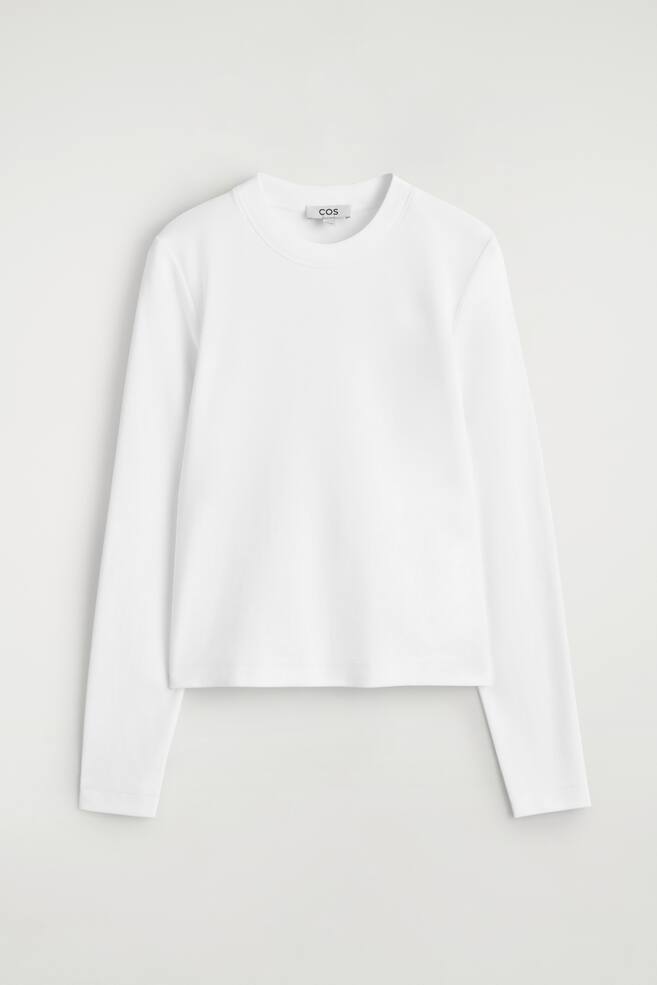 T-SHIRT A MANICHE LUNGHE DALLE LINEE PULITE - BIANCO/NERO - 1