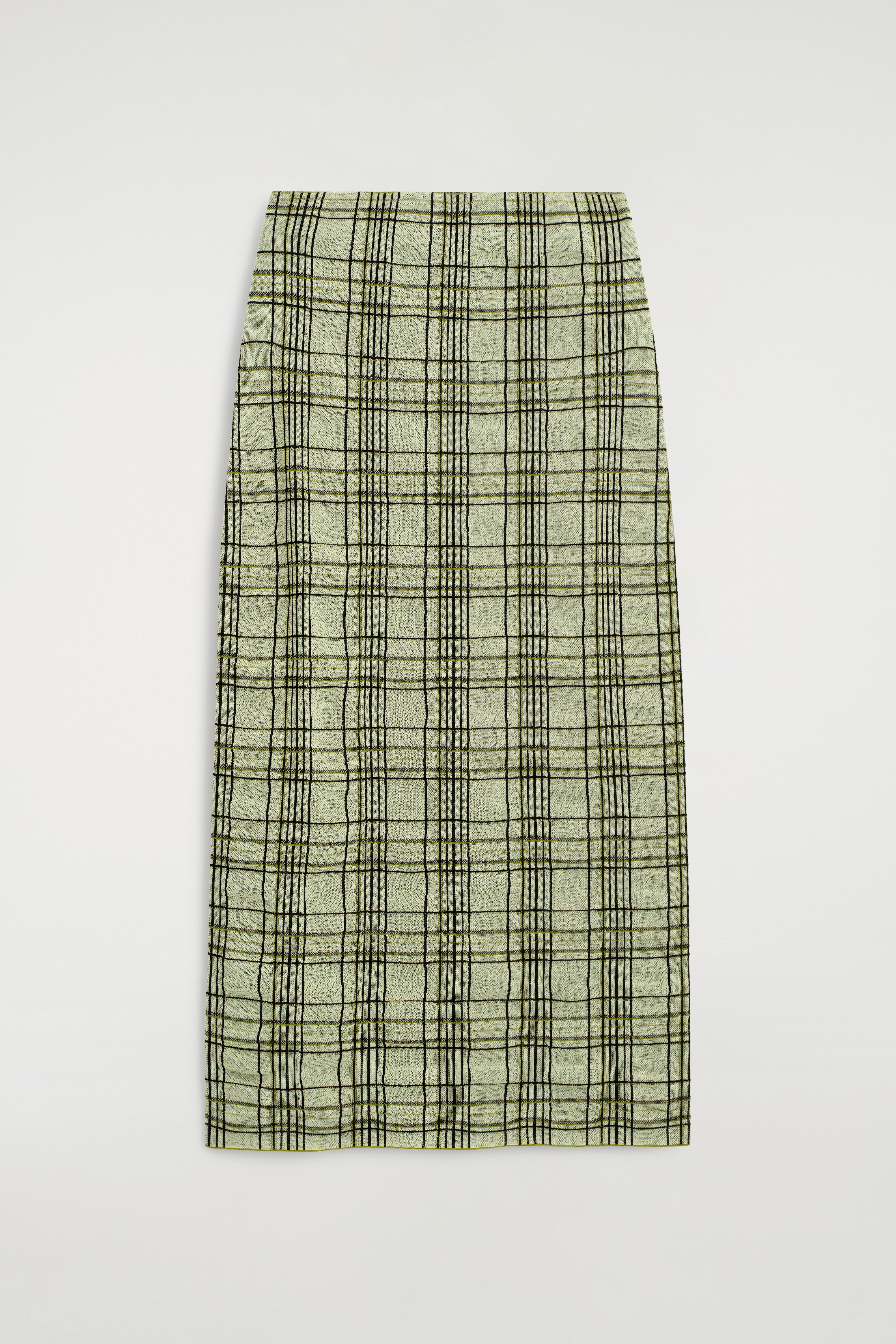 MIDIROCK AUS BAUMWOLL-JACQUARD MIT KAROMUSTER - GRÜN/KARIERT