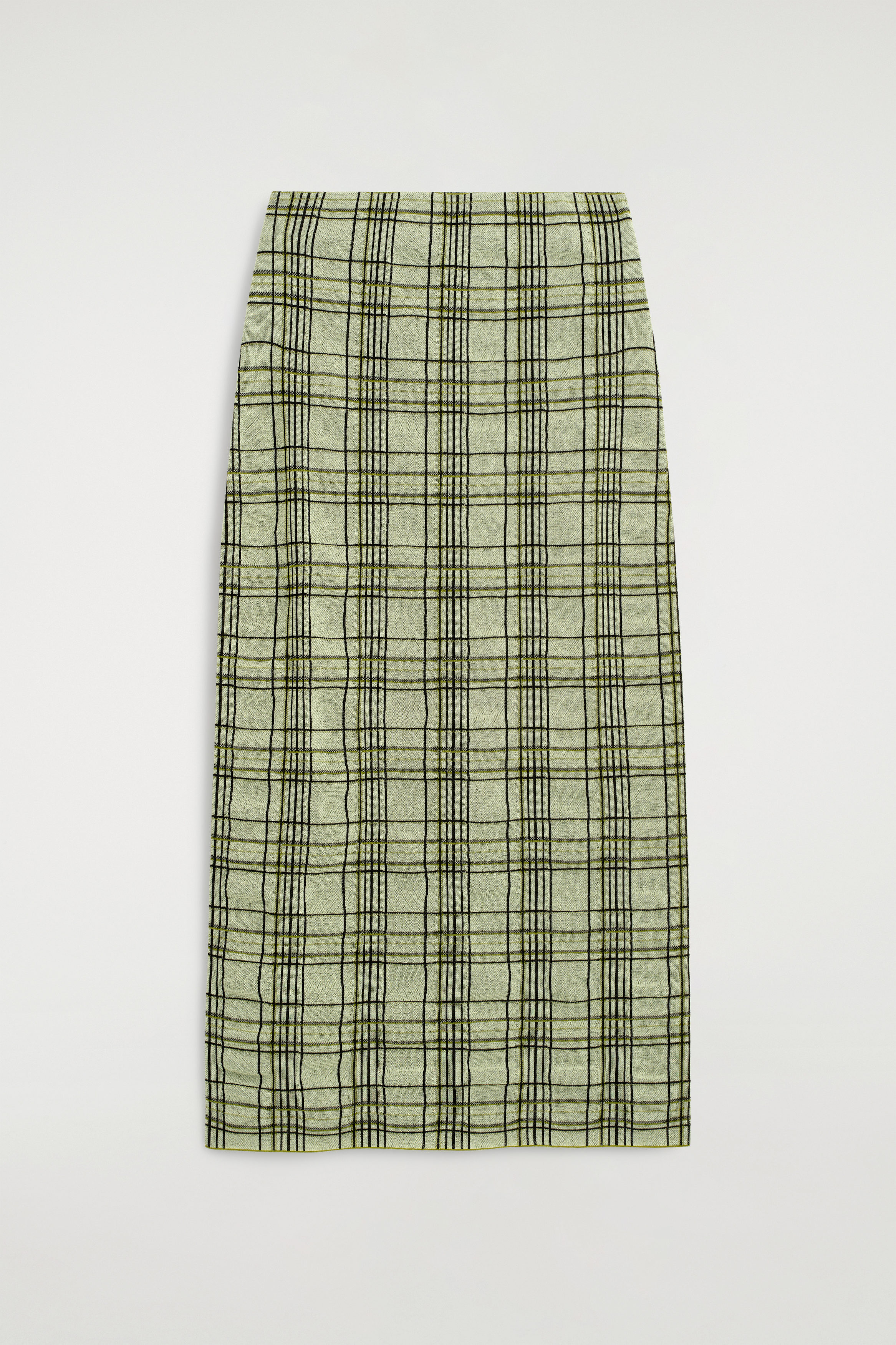 CHECKED COTTON-JACQUARD MIDI SKIRT - GREEN / CHECKED | COS US