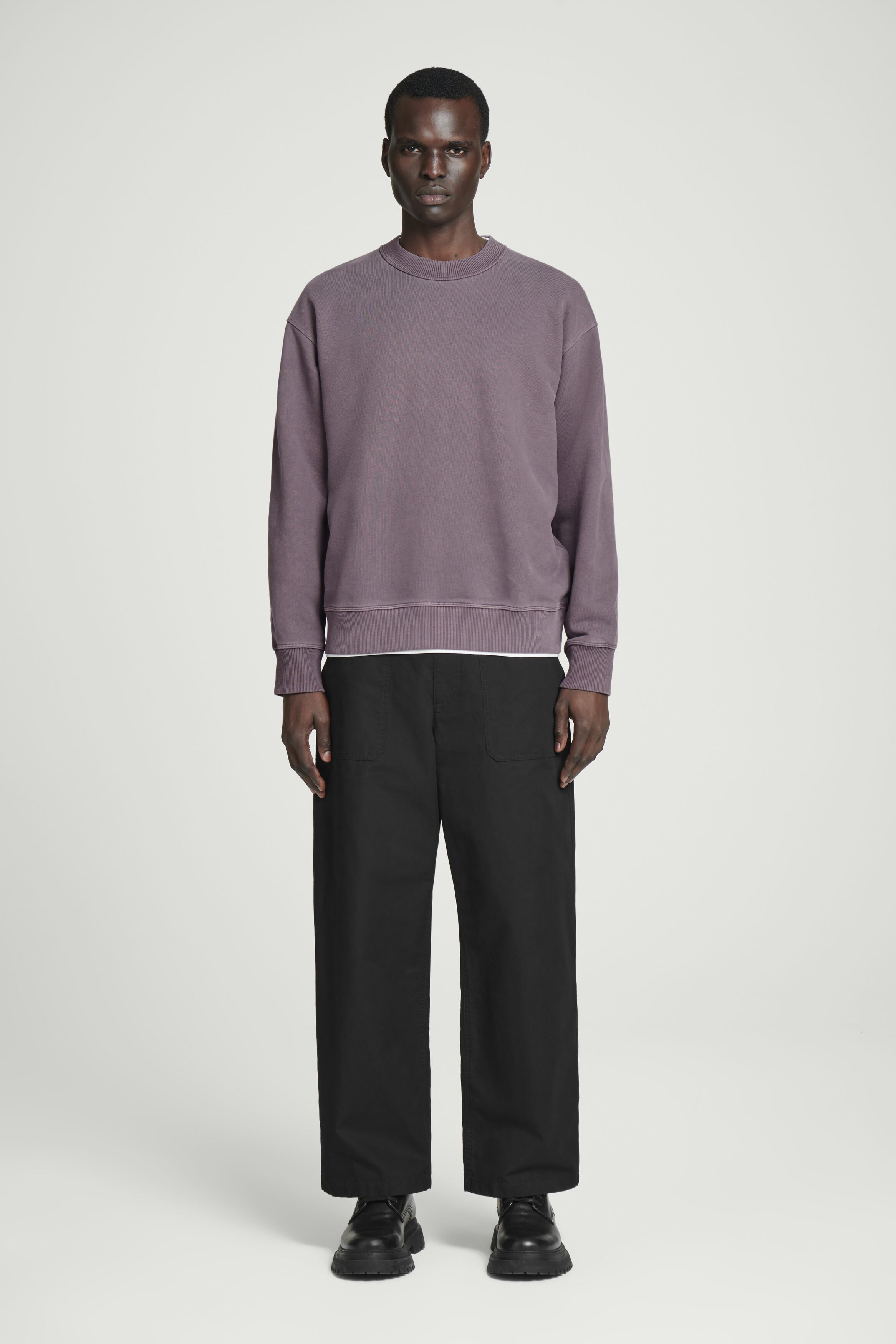 P.A.R.O.S.H. 売れ筋商品|||パロッシュ ニット&セーター アウター レディース Sweaters Purple RELAXED WASHED-COTTON SWEATSHIRT - PLUM | COS