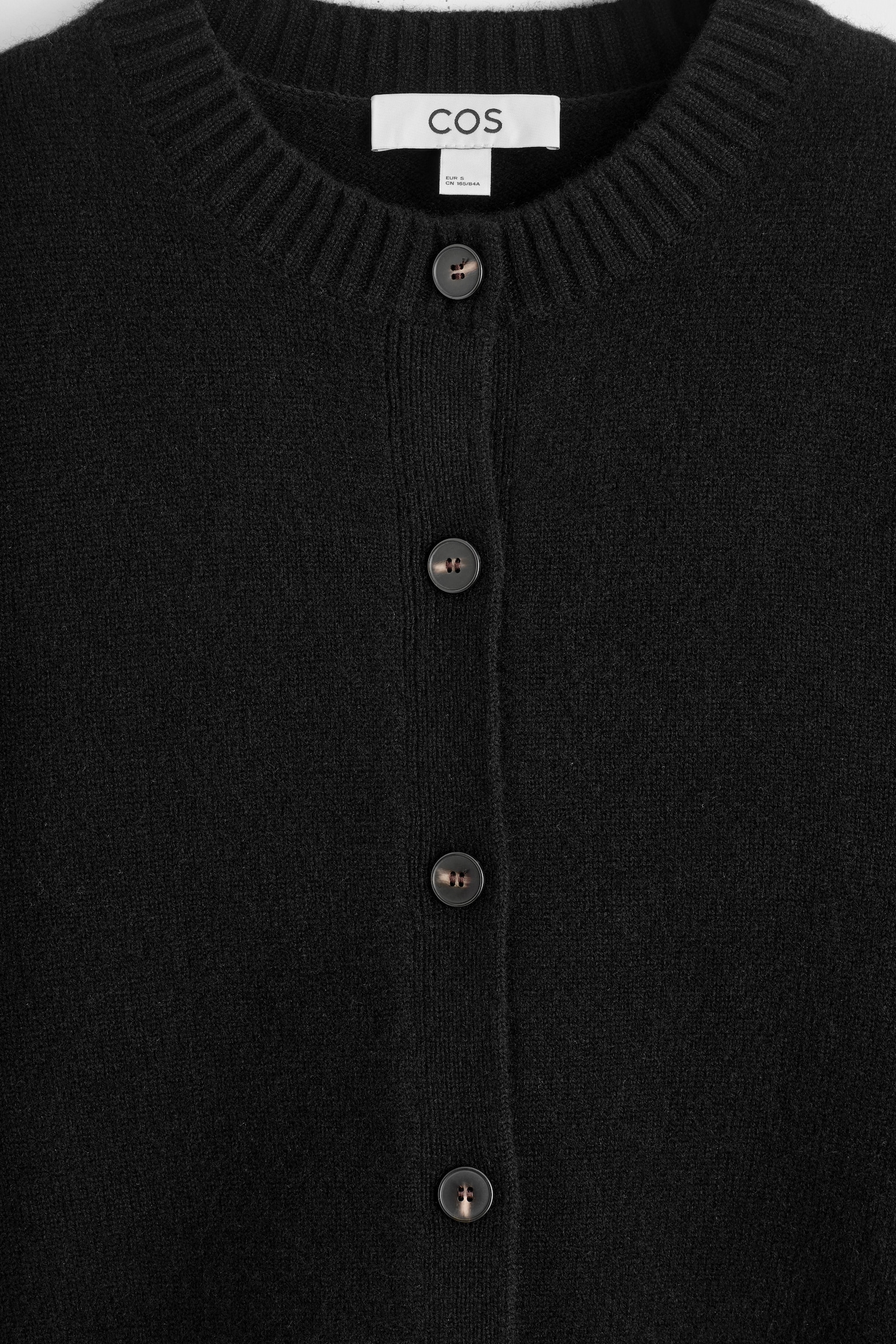 קרדיגן מצמר מרינו - שחור/בז' מלאנג'/צהוב חמאה - 6