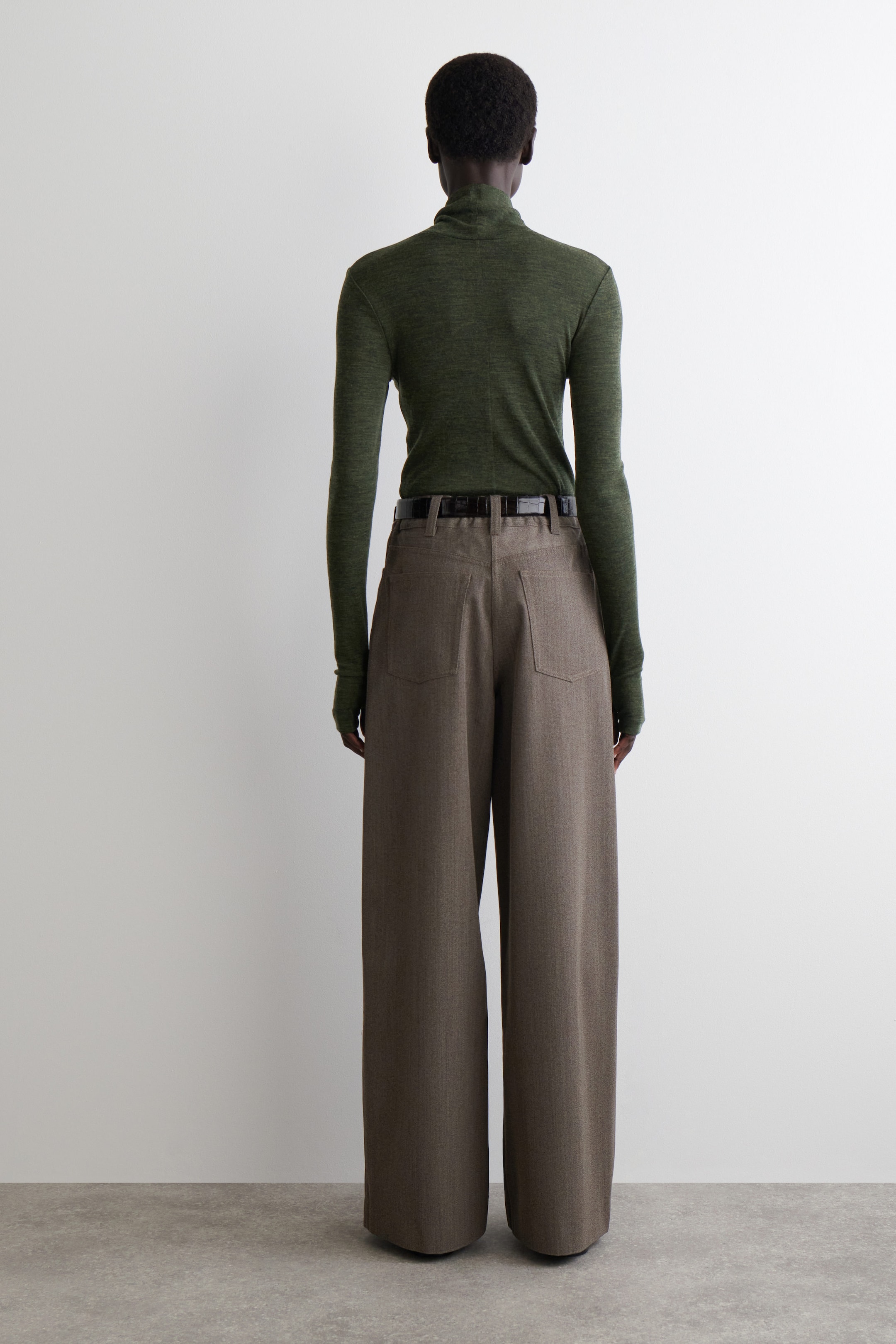 REGULAR WOOL-BLEND WIDE-LEG PANTS