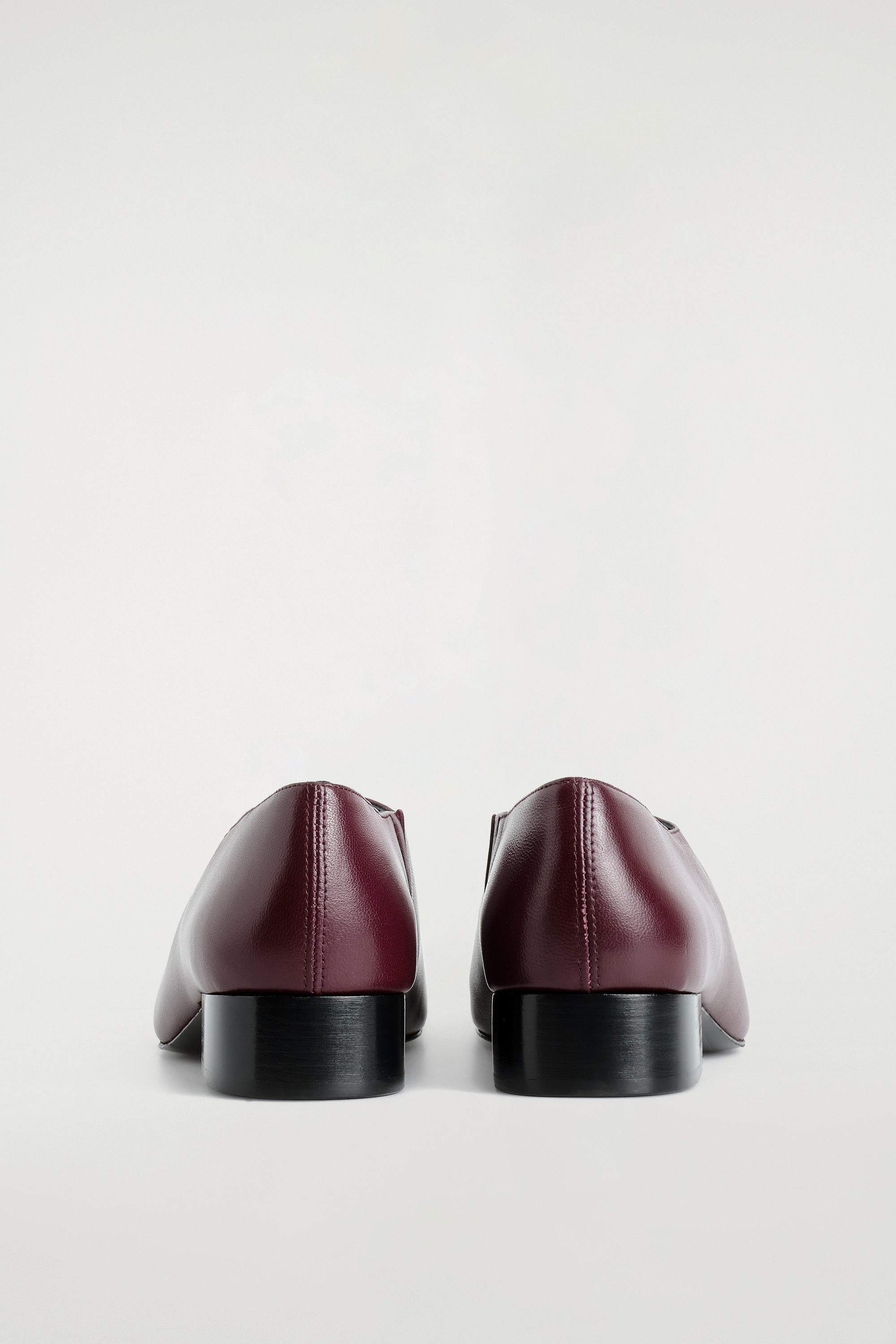 COS Women's Square-Toe Leather Heeled Shoes in Red | Sheep Leather | Size: 9
