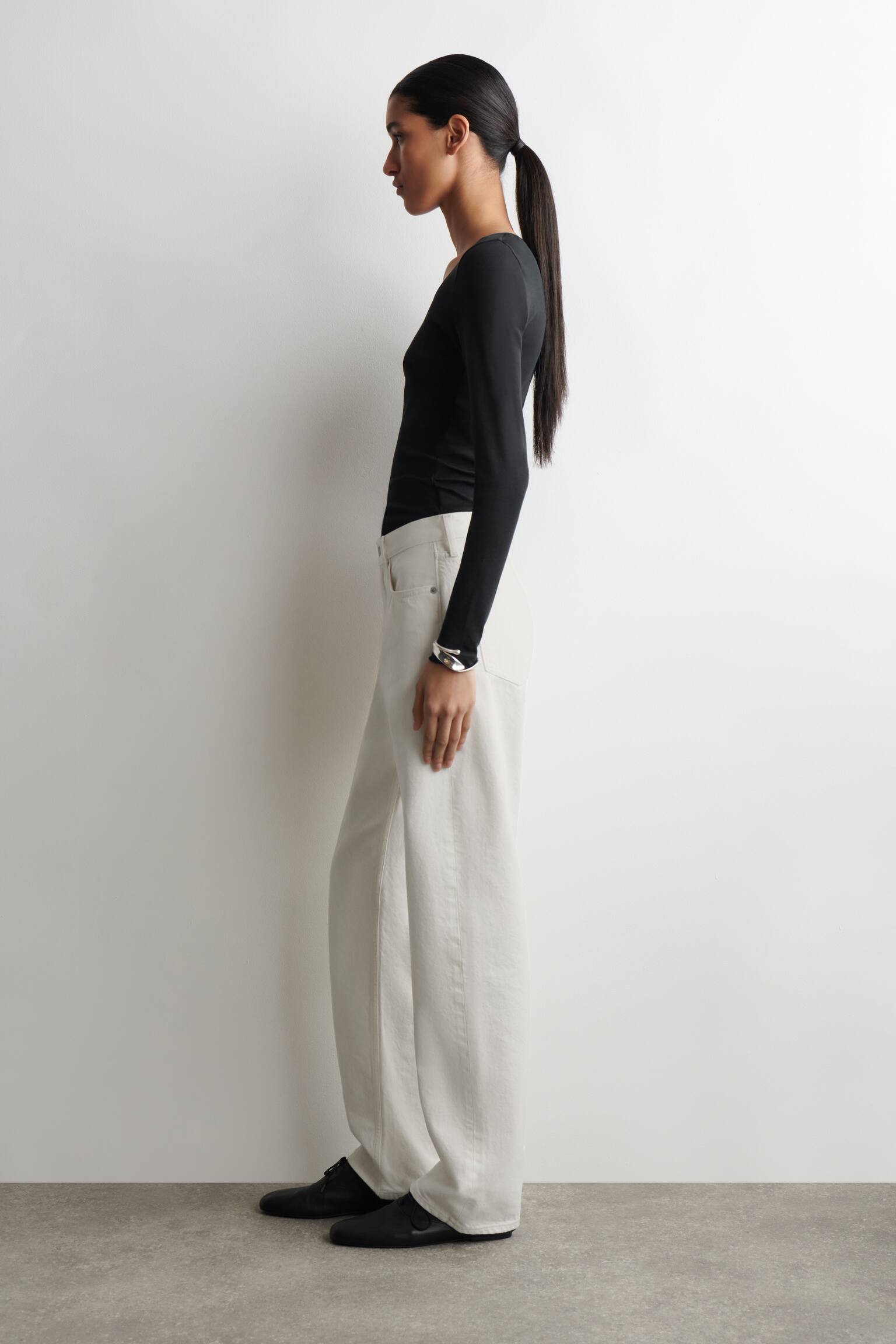 SATIN-TRIMMED COTTON-JERSEY LONG-SLEEVED TOP - 7