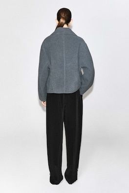 OVERSIZED DOUBLE-FACED WOOL JACKET — GRAY MÉLANGE 5