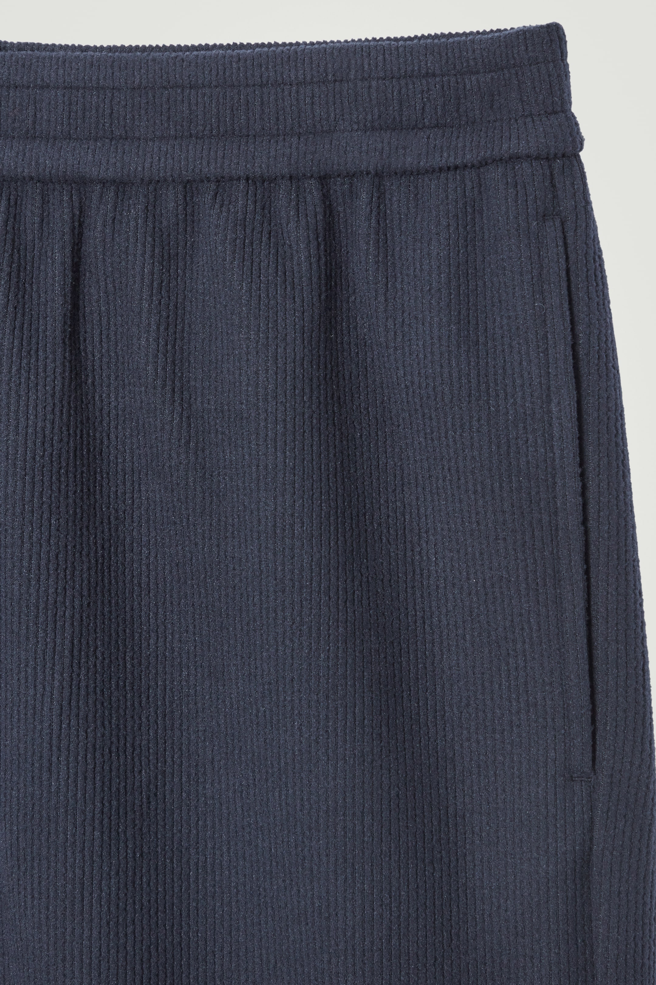 View larger image: ELASTICATED CORDUROY-JERSEY STRAIGHT-LEG TROUSERS - BLUE - Men | H&M GB 2
