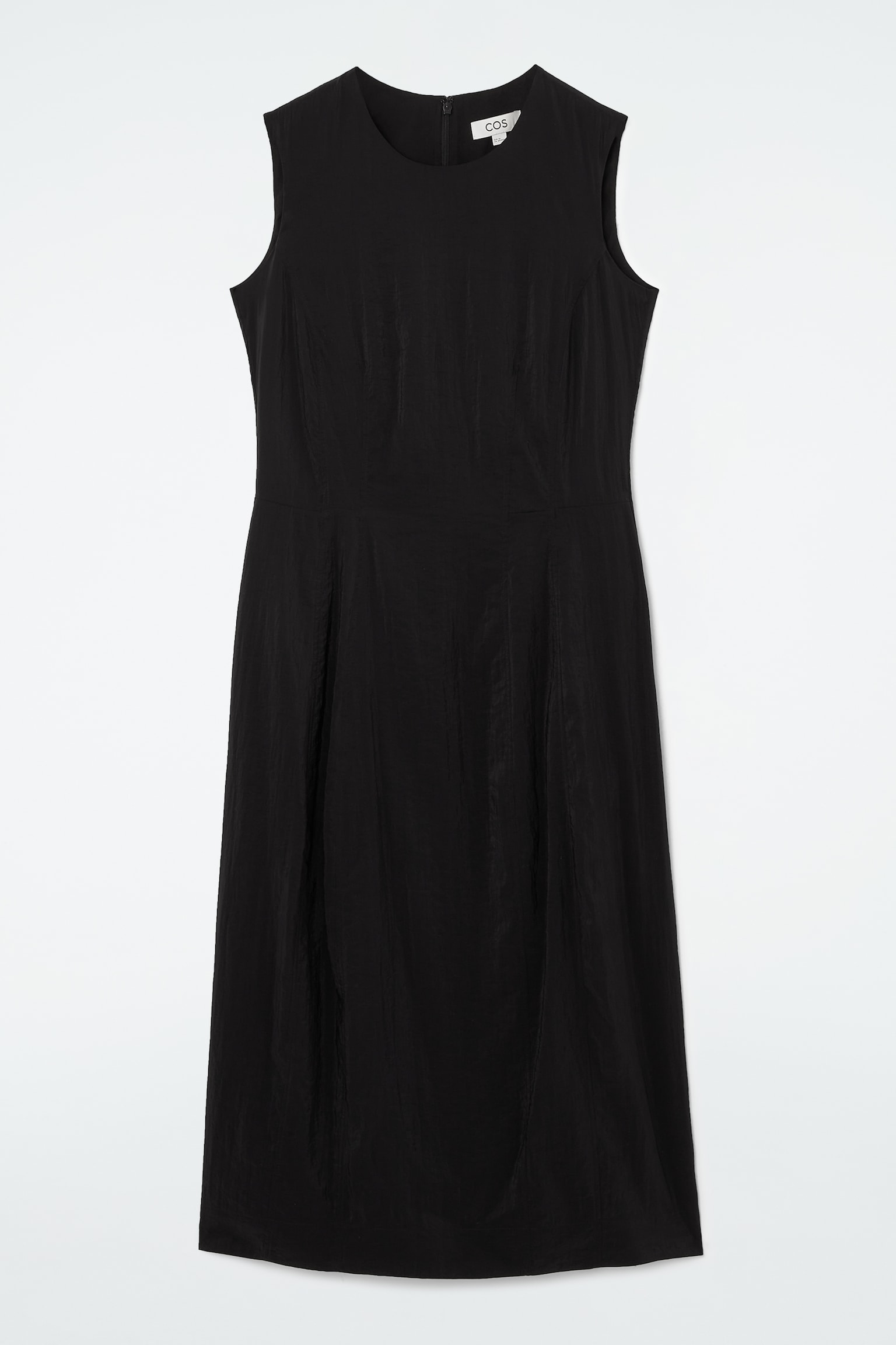 ÄRMELLOSES MIDIKLEID MIT STEPPNÄHTEN - SCHWARZ/BLAU