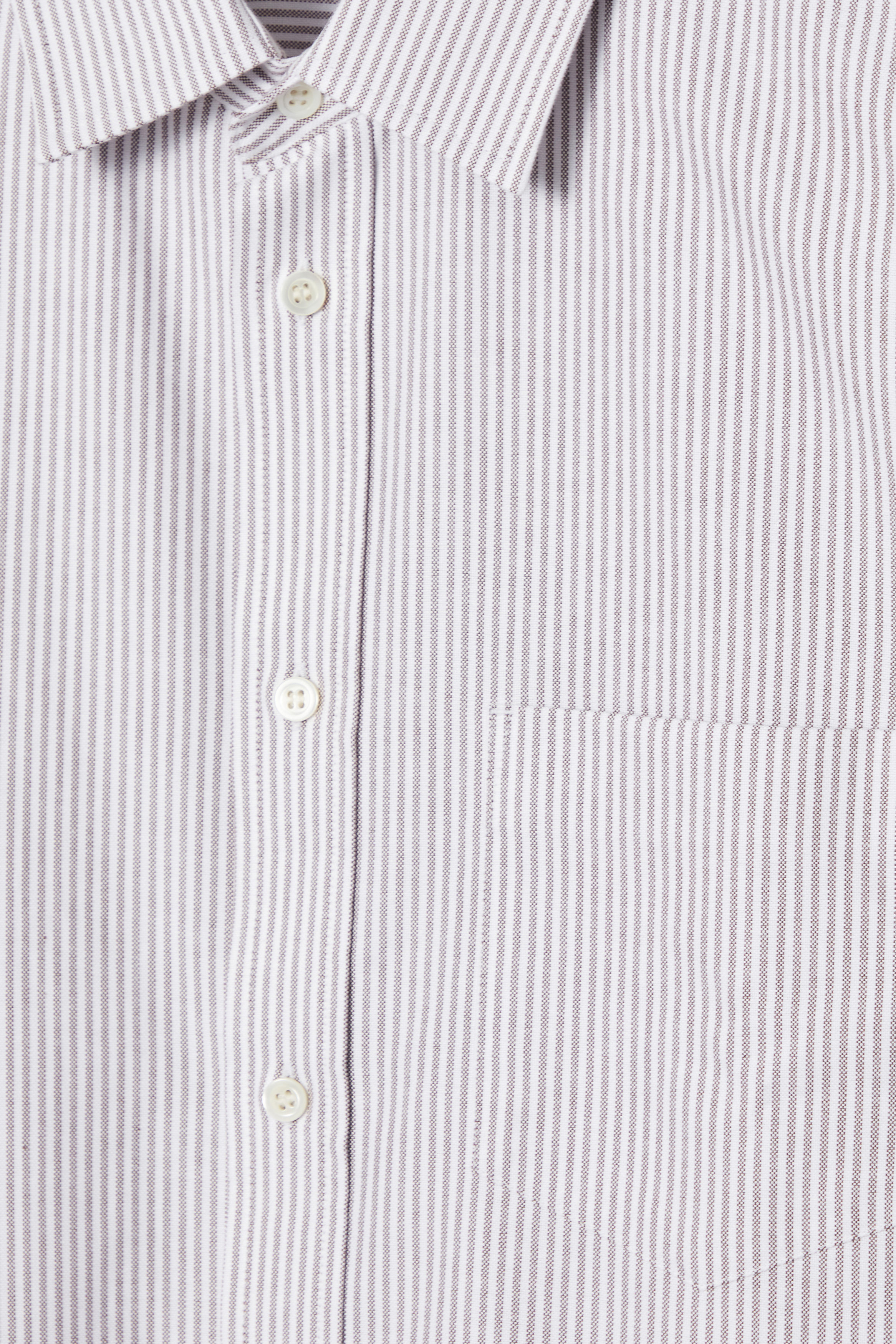 WIDE OVERSIZED COTTON OXFORD SHIRT - BROWN / STRIPED | COS